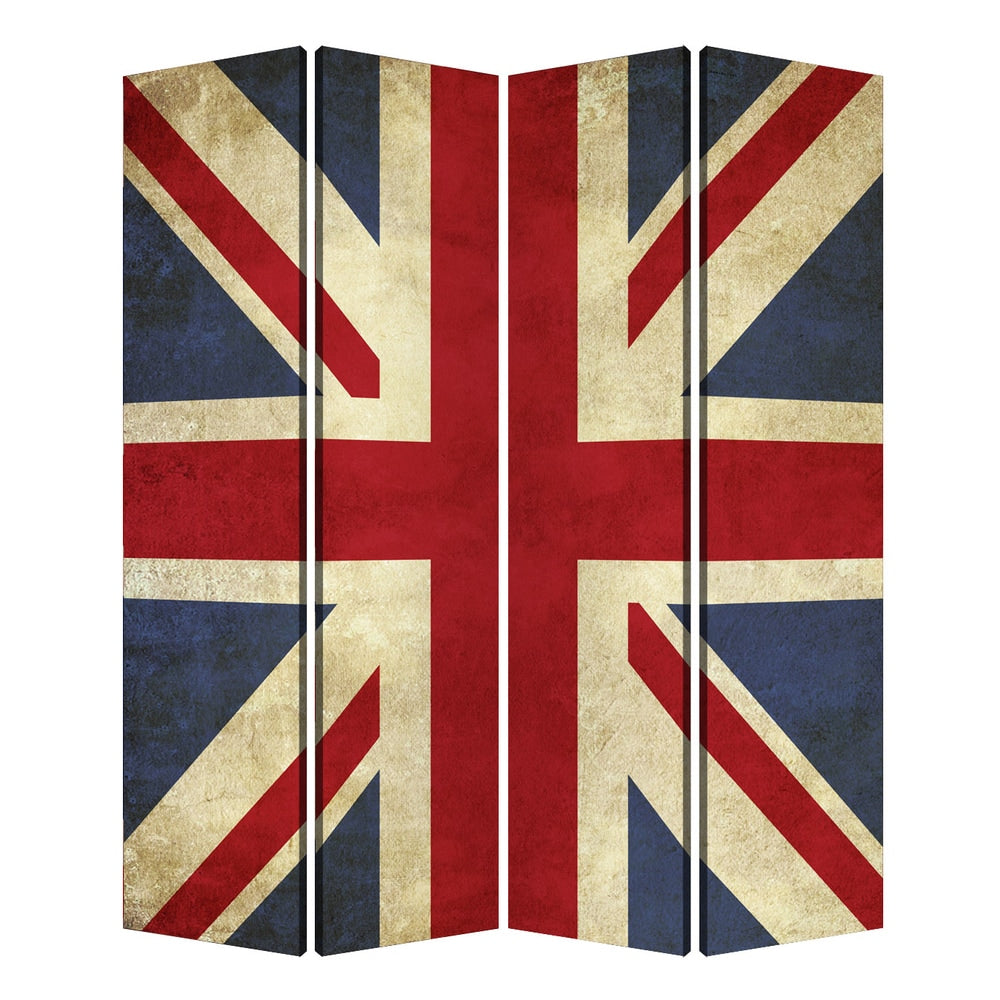 Handmade Union Jack Printed Canvas Screen (China)