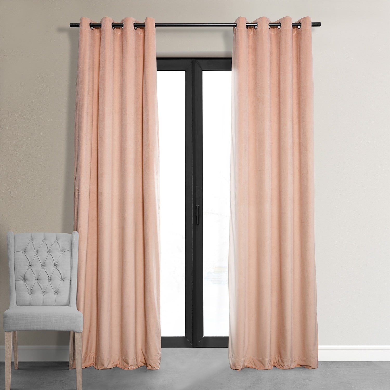 Exclusive Fabrics Signature Grommet Velvet Blackout Curtain (1 Panel)