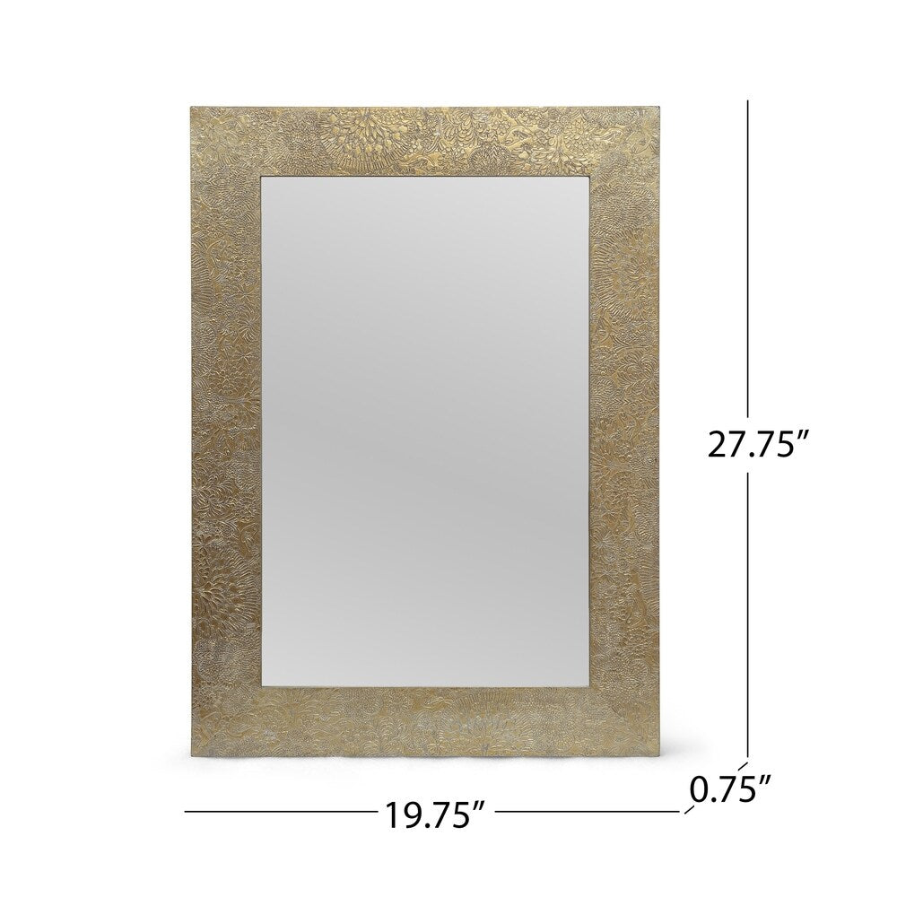 Charmaine Traditional Handcrafted Aluminum Fitted Mirror by Christopher Knight Home - 0.60 D x 19.50 W x 27.50 H