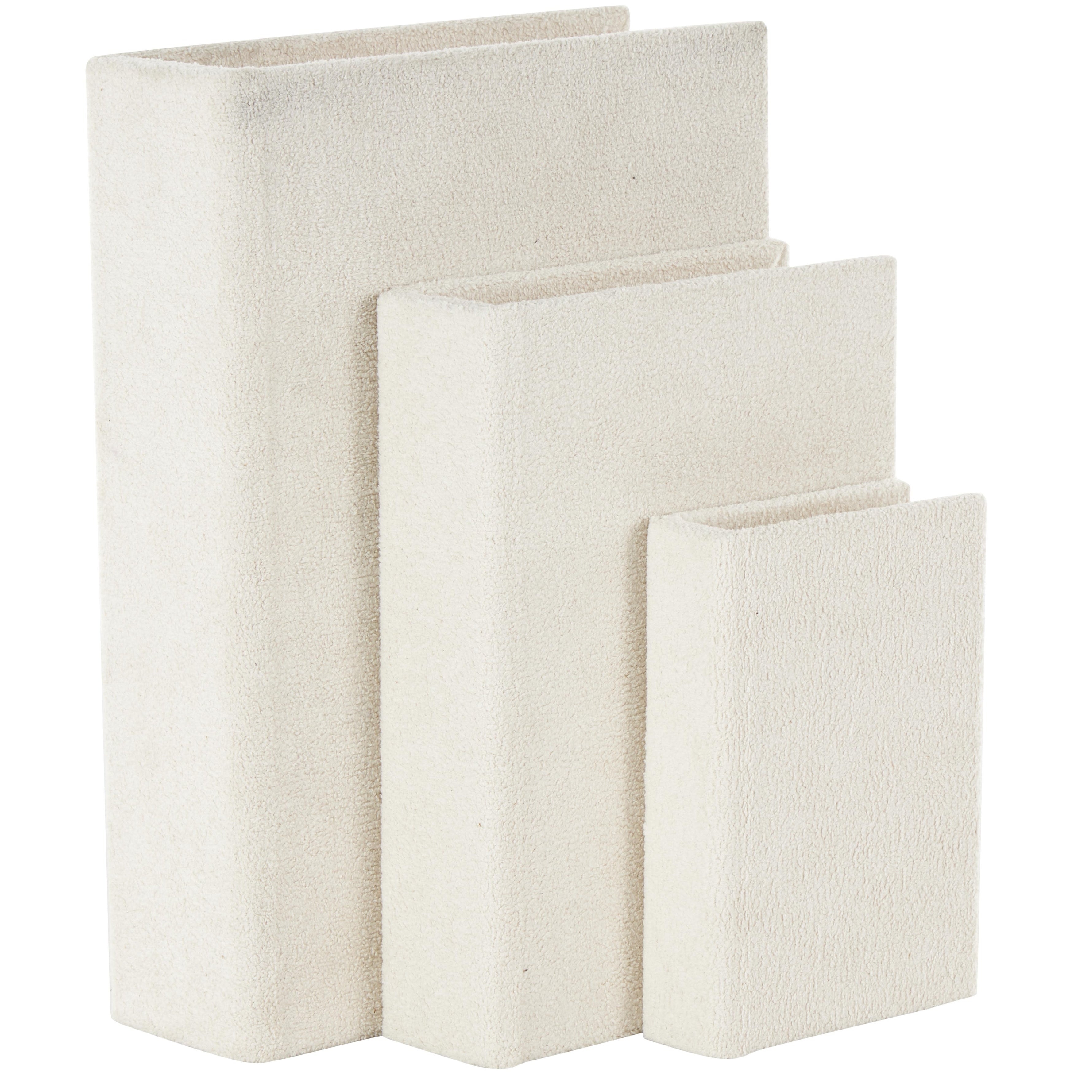 Linen Leather or Wooden Fabric Storage Book Decorative Box - Set of 3 or 4 Multi Colored - Roche River Decor