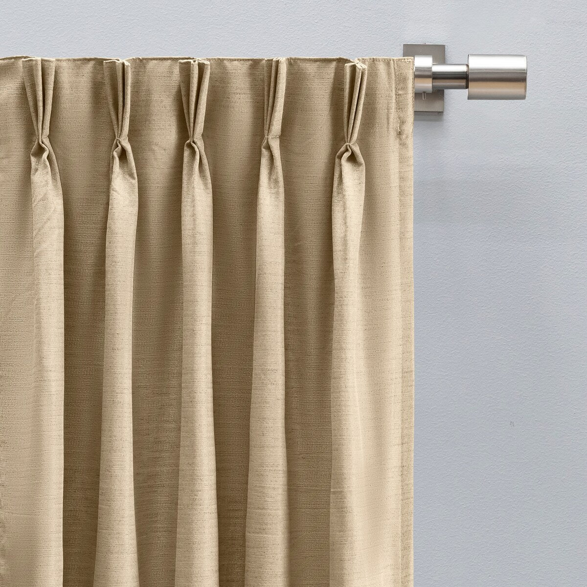 GrassclothPremium Sheen Pinch Pleat W Back Tab Curtain Pair