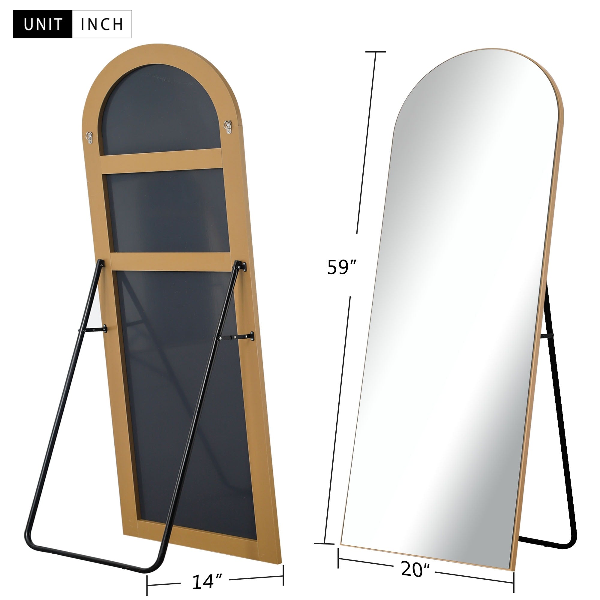 Lumioca Arched Full Length Standing Floor/ Wall Mirror