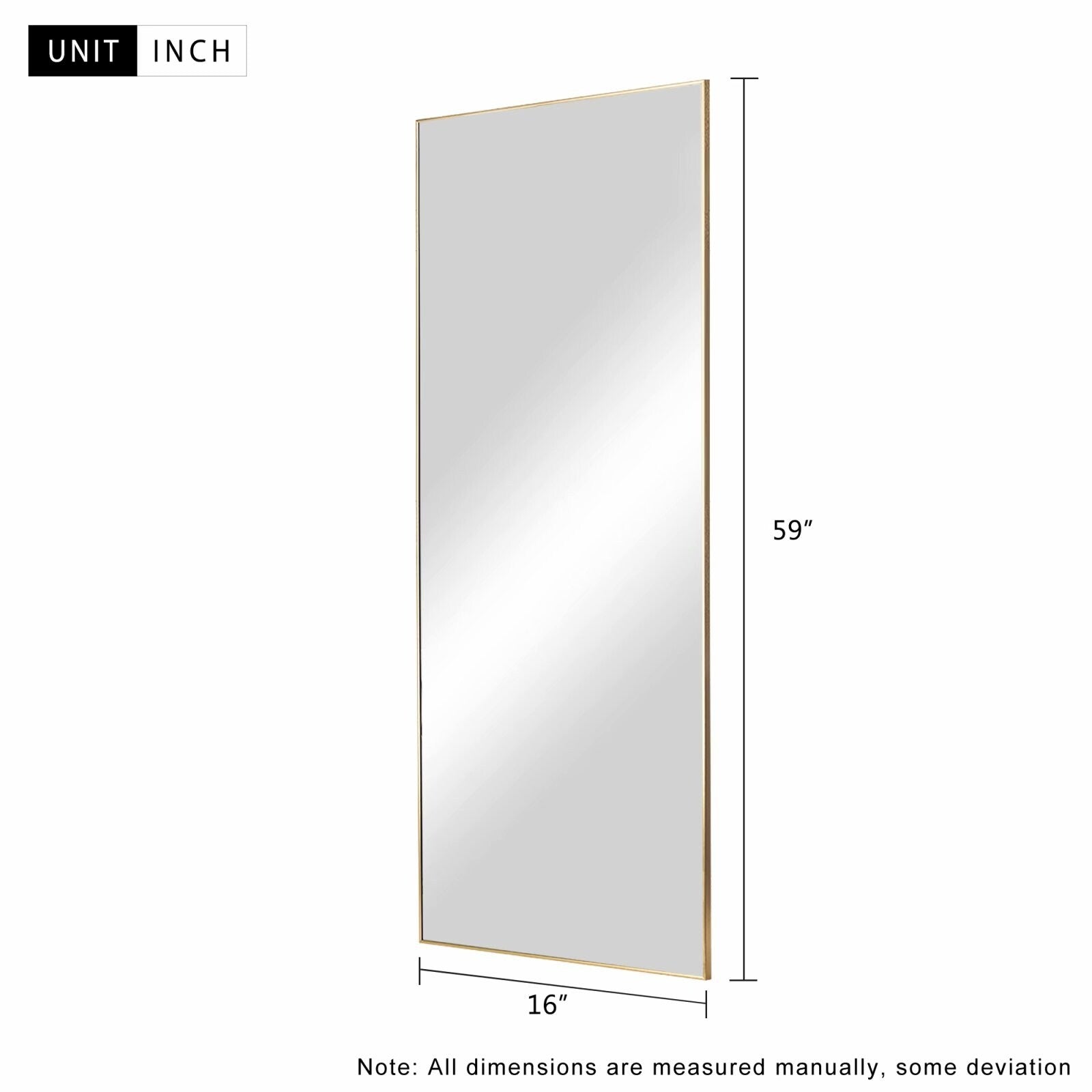 Aluminum Alloy Full-length Hanging, Leaning, or Standing Mirror