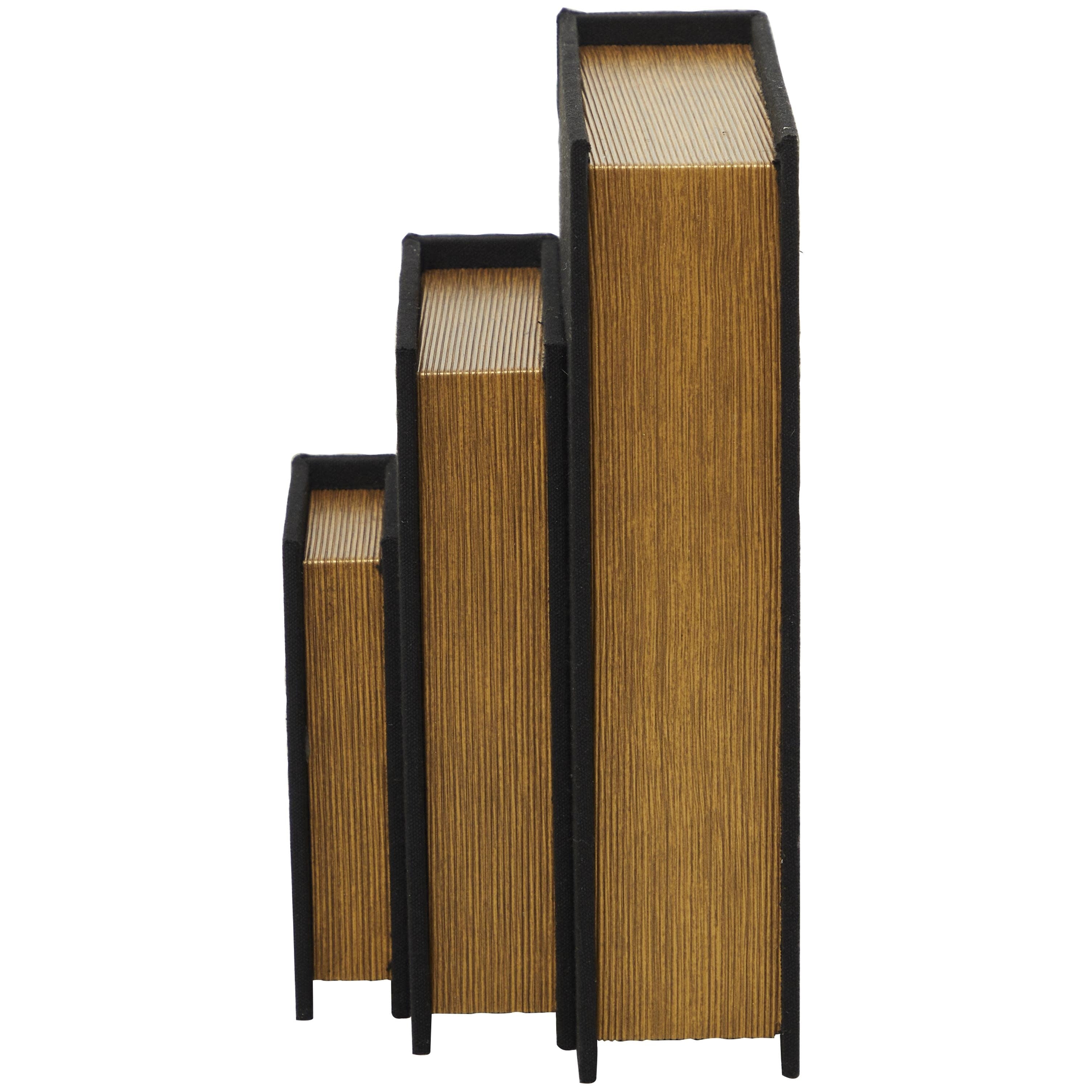 Linen Leather or Wooden Fabric Storage Book Decorative Box - Set of 3 or 4 Multi Colored - Roche River Decor