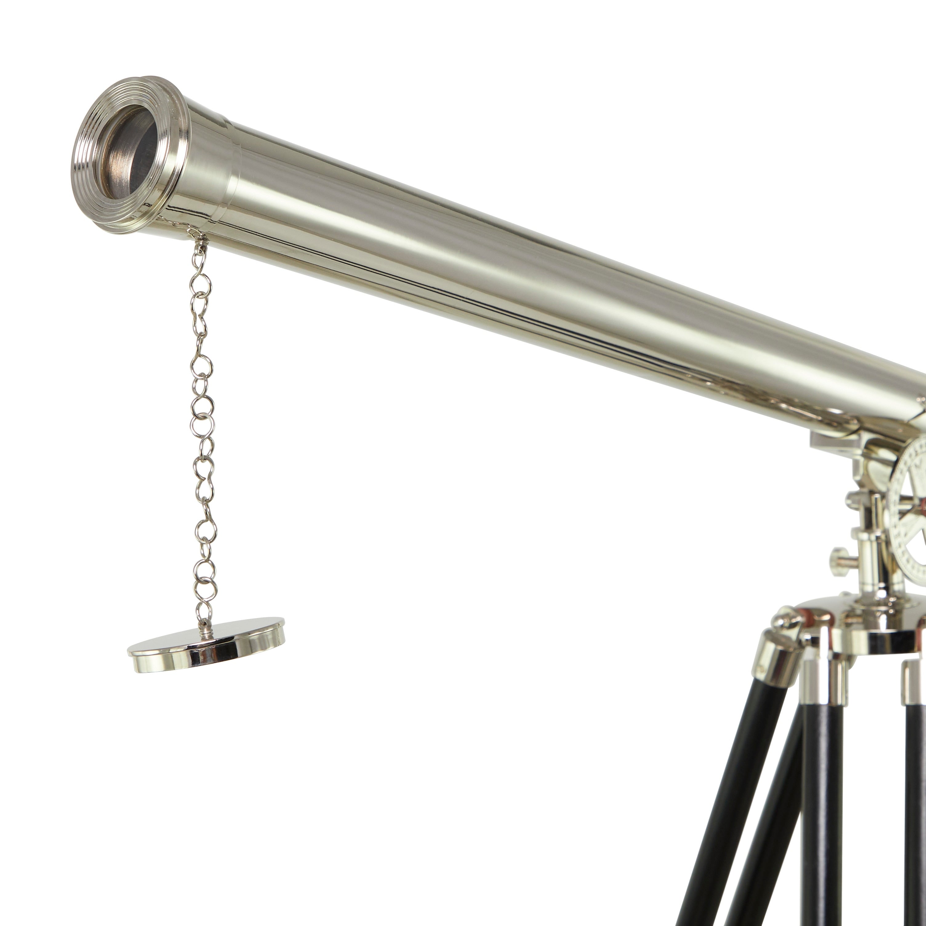 Polished Vintage Metal Telescope - Silver, Gold, Brass