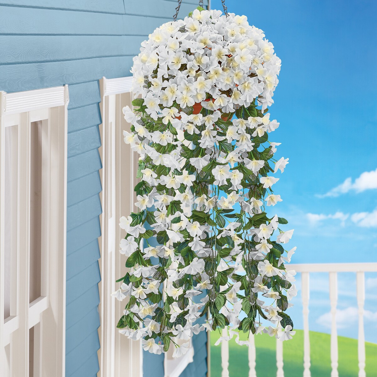 Artificial Floral Hanging Bushes - Set of 2