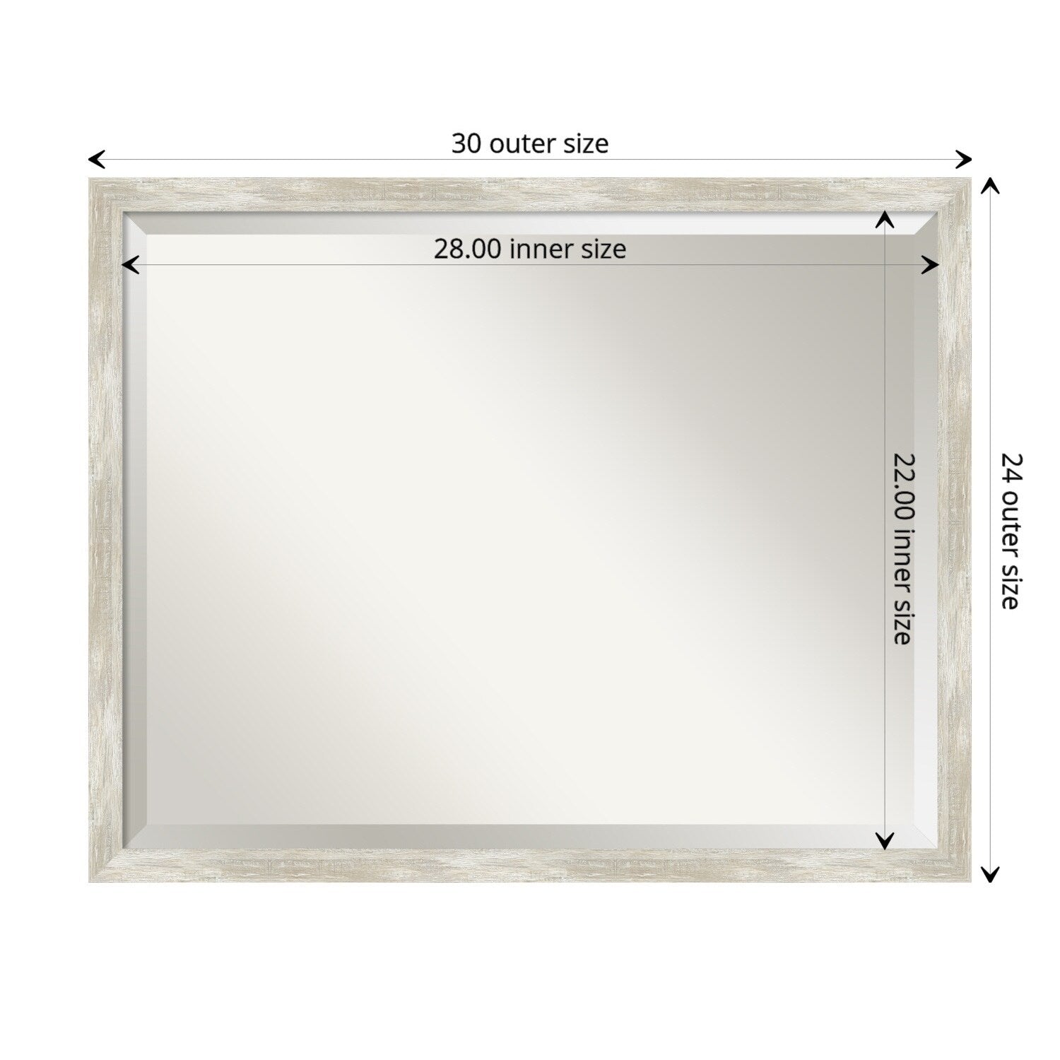 Beveled Bathroom Wall Mirror - Crackled Metallic Frame