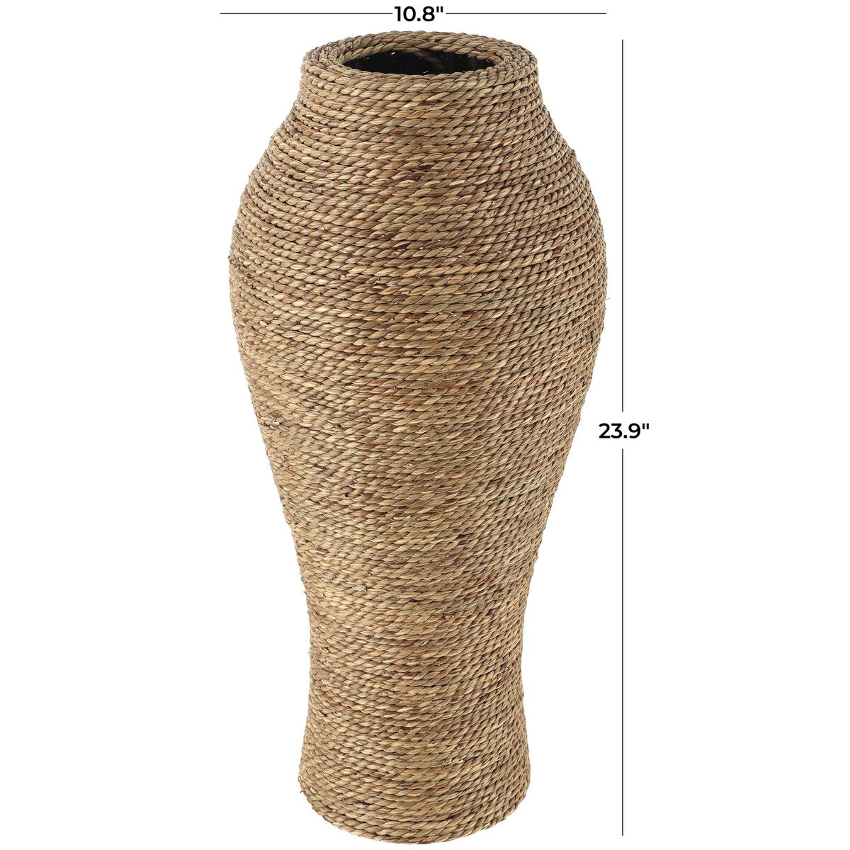 Seagrass Handmade Tall Wrapped Decorative Vase - Brown - Roche River Decor