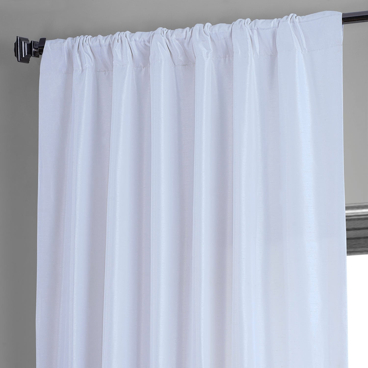 Exclusive Fabrics Ice Vintage Textured Faux Dupioni Room Darkening Silk Curtains (1 Panel)