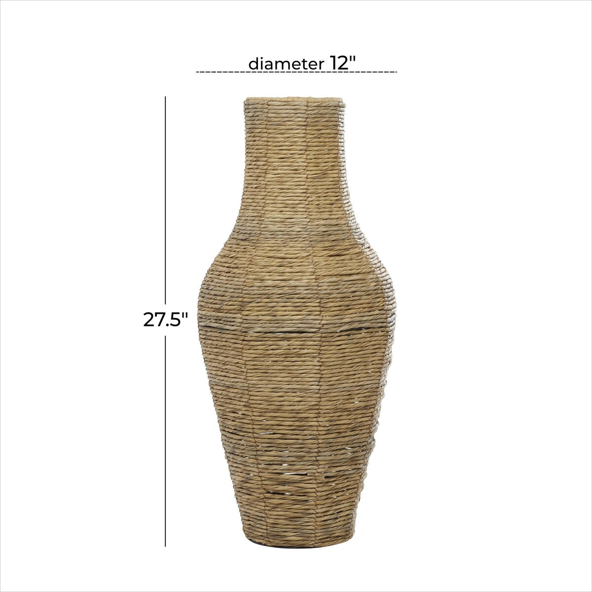 Faux Seagrass Handmade Tall Woven Floor Decorative Vase - Brown - Roche River Decor