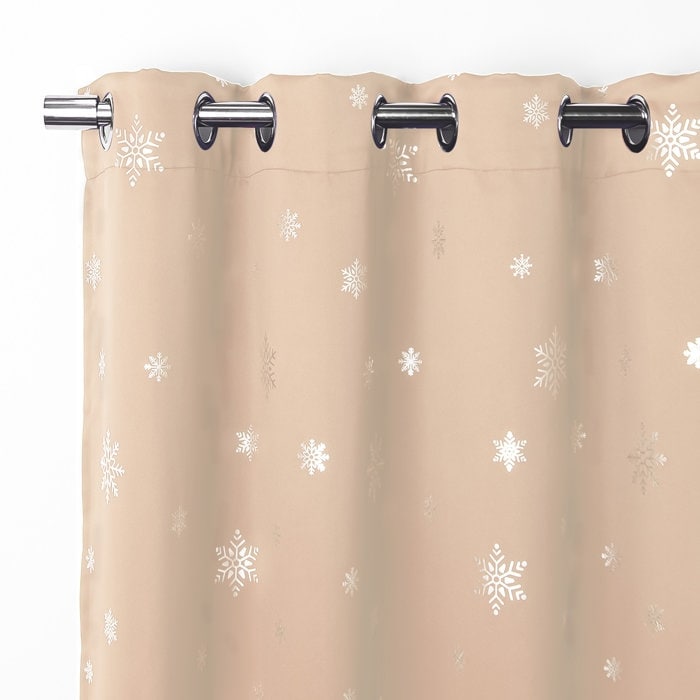 Aurora Home Silver Foil Snowflake Thermal Insulated Blackout Curtains