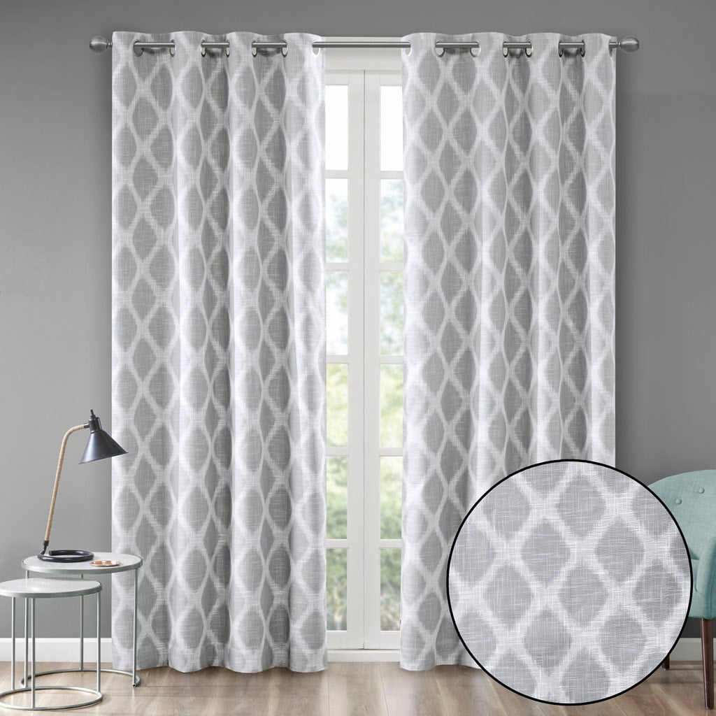 Jacquard Grommet Top Total Blackout Curtain Panel