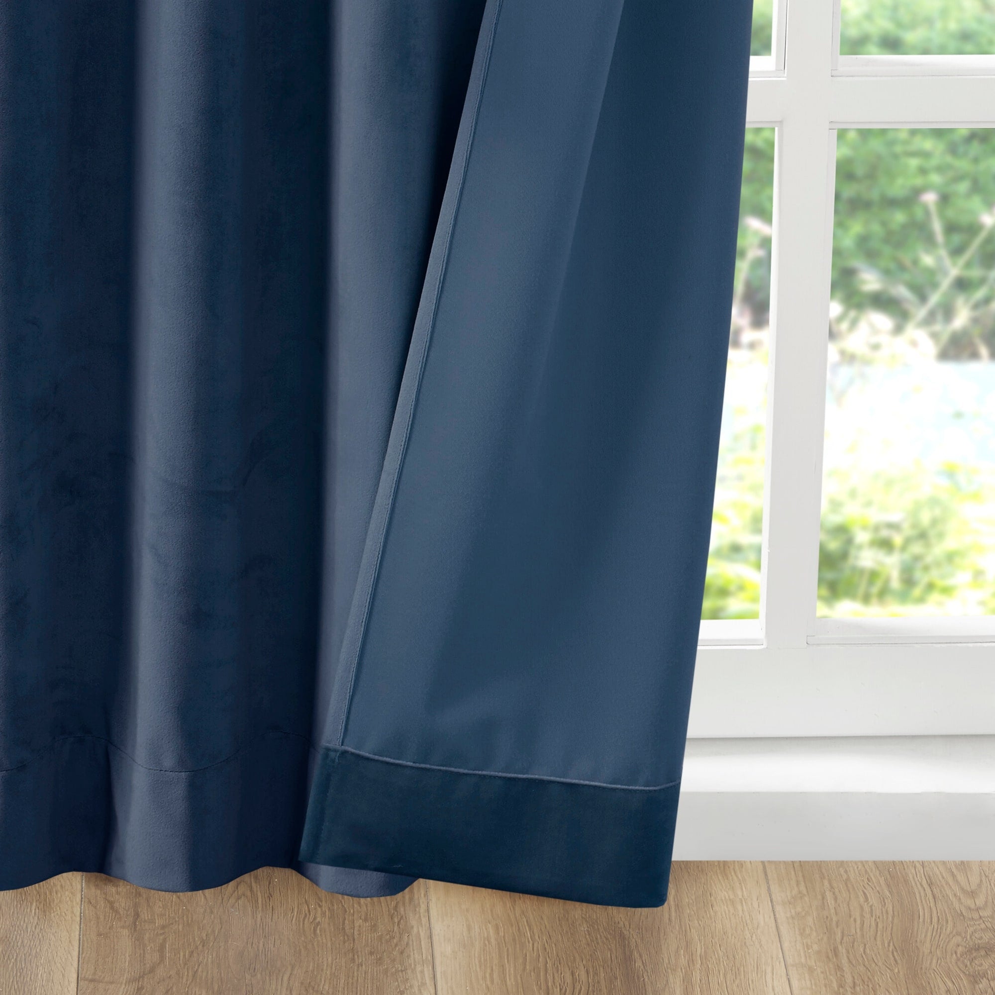 510 Design Garett Room Darkening Poly Velvet Rod Pocket/Back Tab Curtain Panel Pair