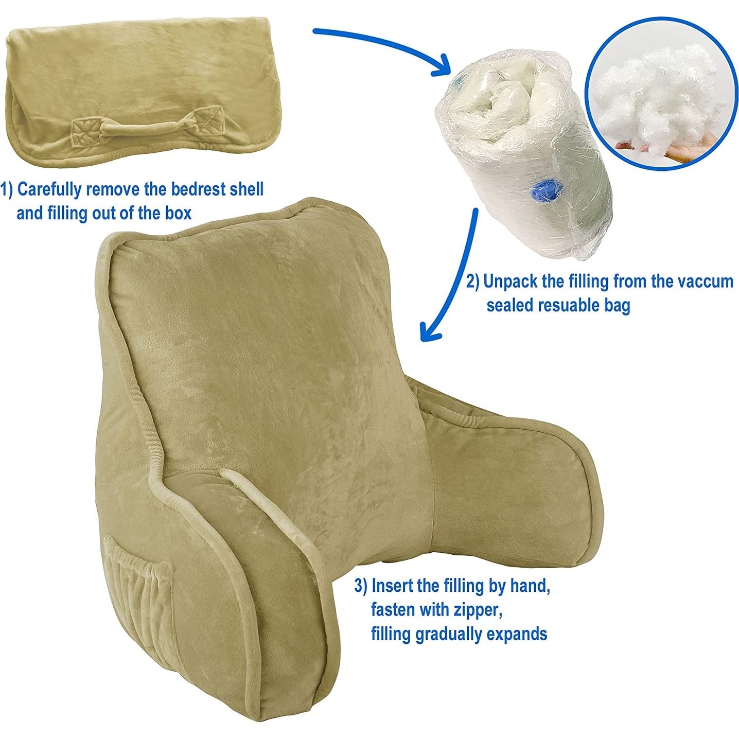 Super soft Lounger Need Assembly Bedrest Reading Pillow