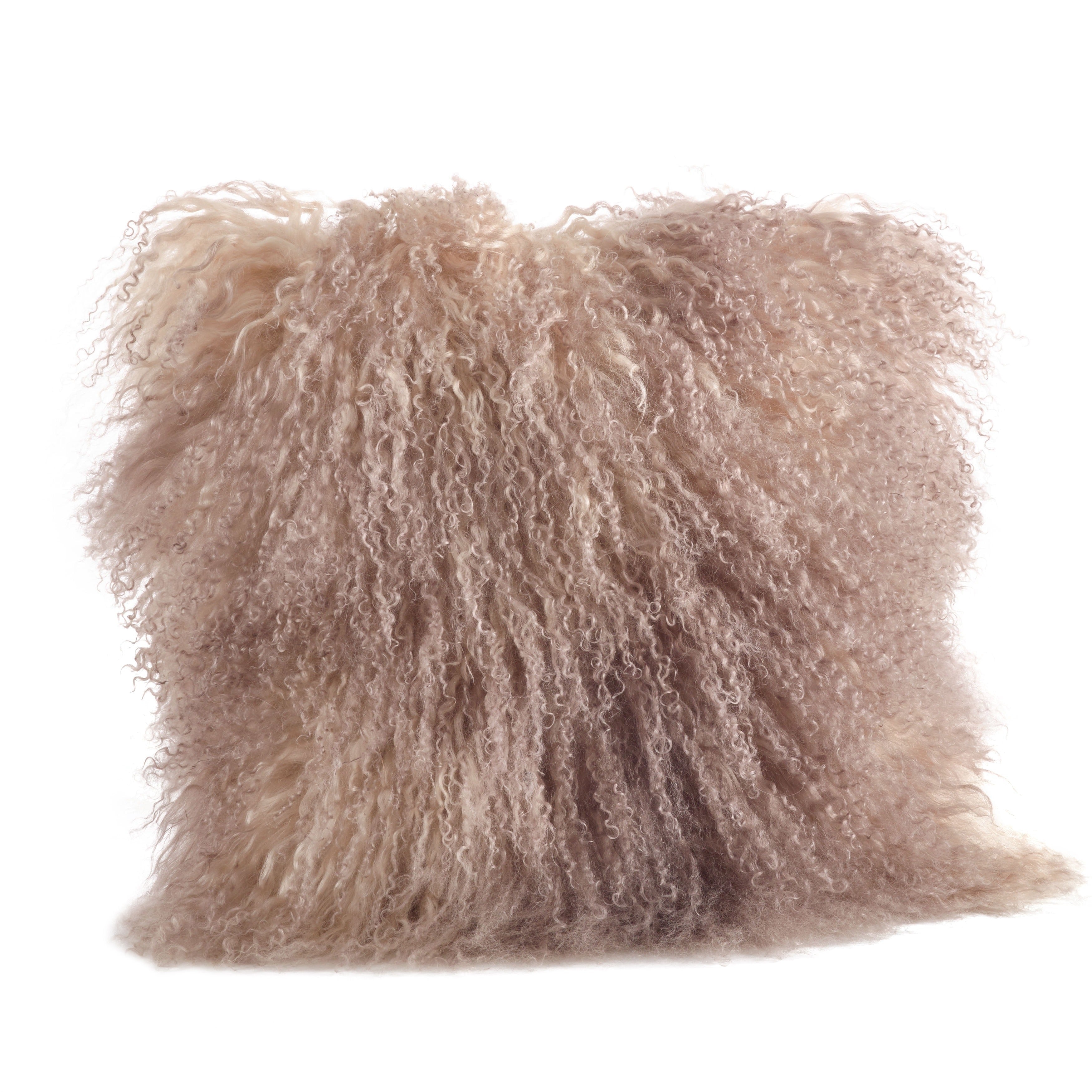 Wool Mongolian Lamb Fur Decorative Throw Pillow