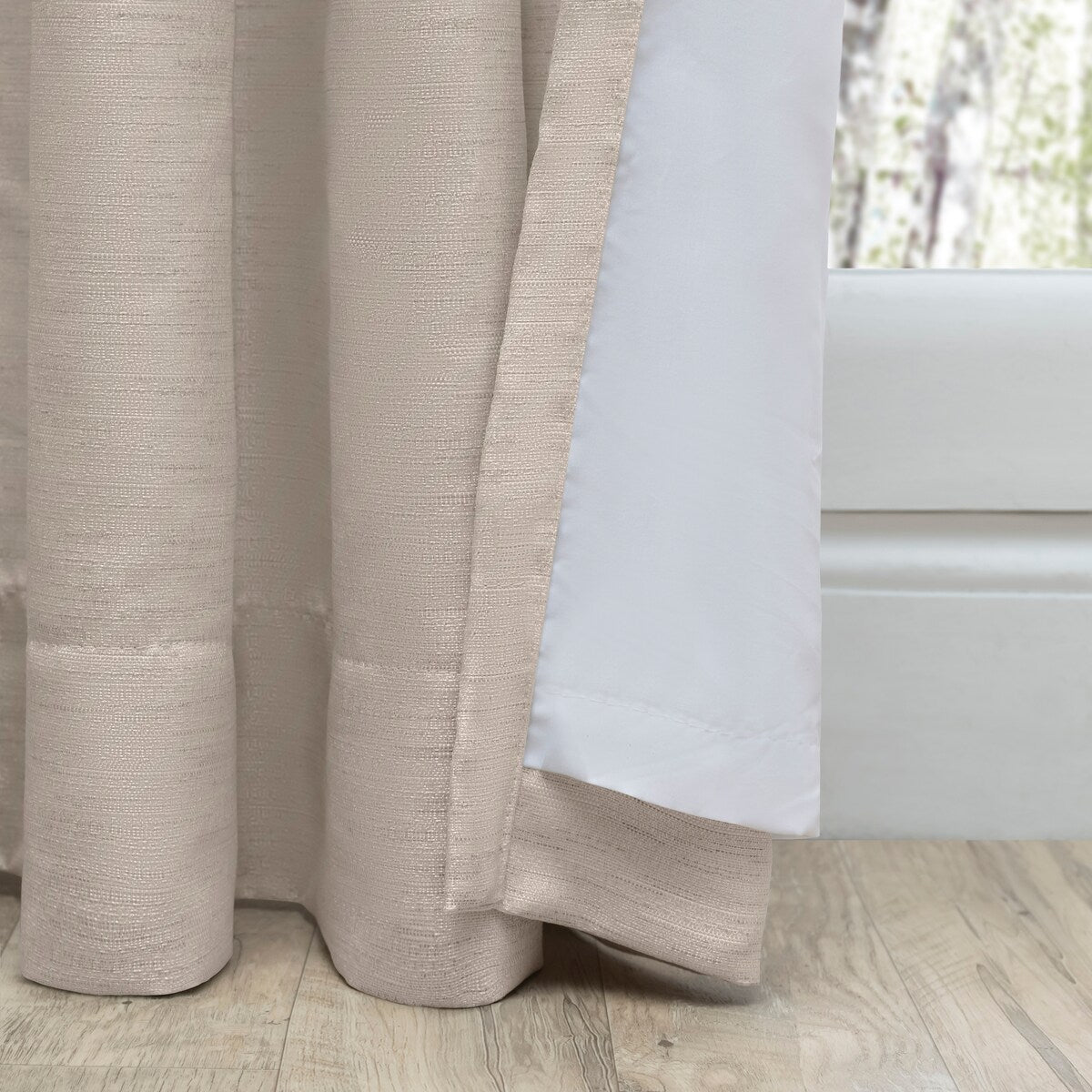 GrassclothPremium Sheen Pinch Pleat W Back Tab Curtain Pair