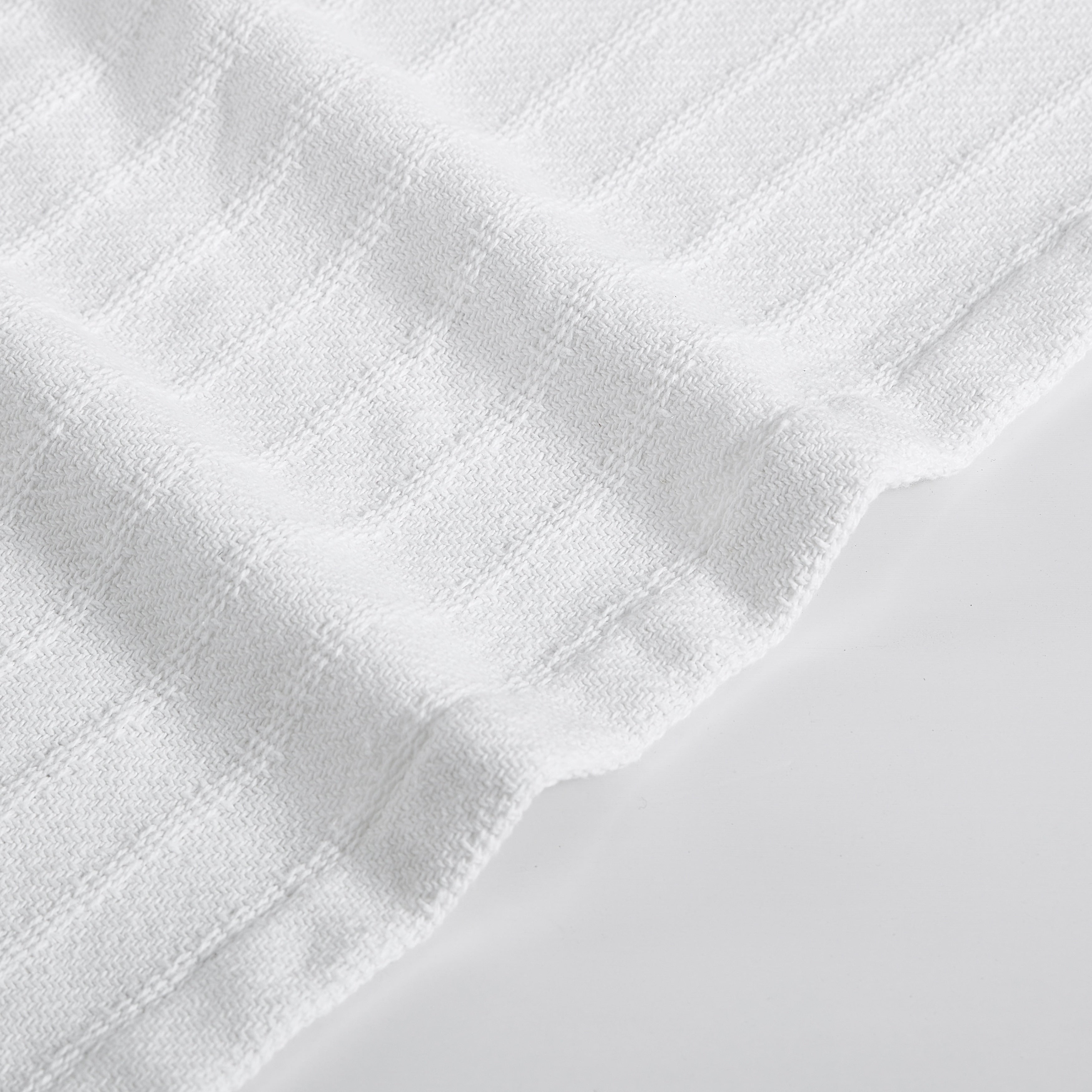 Vera Wang All Over Rib Cotton White Blanket