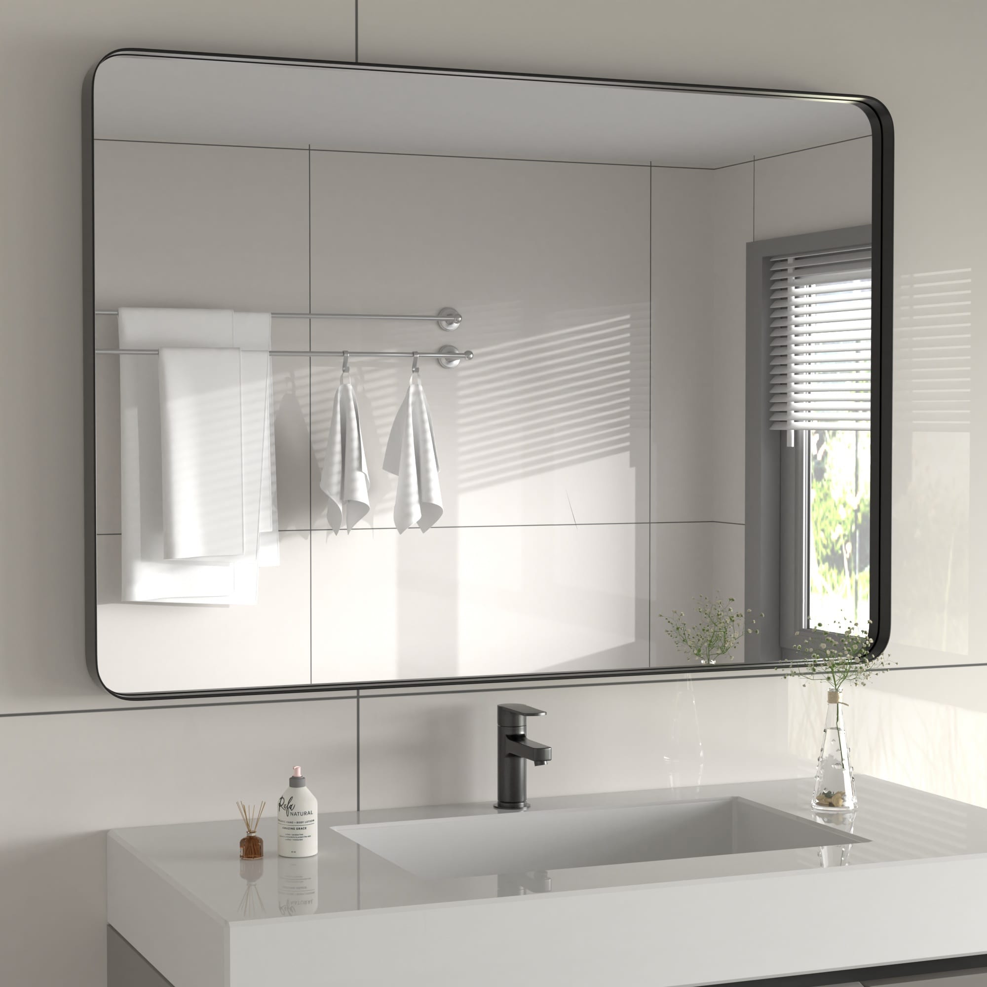 Stainless Steel Rectangular Mirror, Bathroom Mirror, Dressing Mirror, Wall Mirror, Decorative Mirror