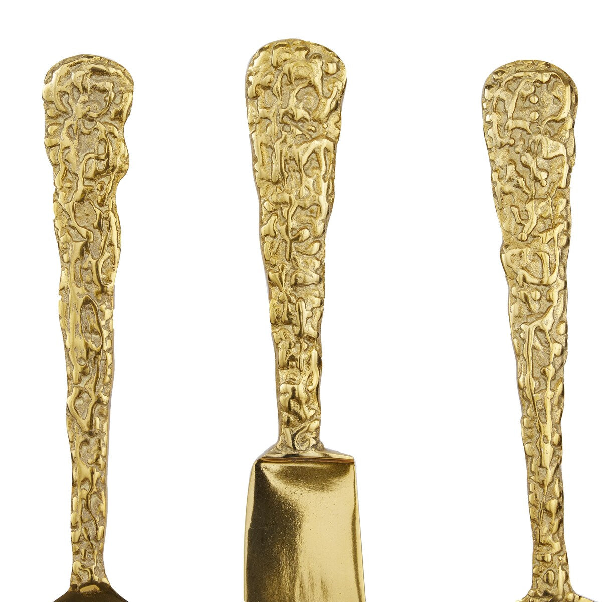 Aluminum Metal Utensils Knife, Spoon and Fork Home Wall Decor - Set of 3 Gold - Roche River Decor