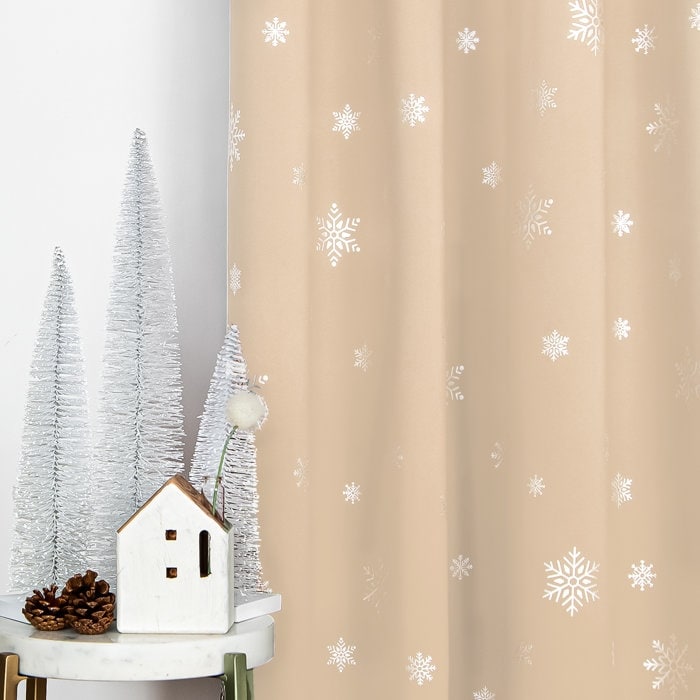 Aurora Home Silver Foil Snowflake Thermal Insulated Blackout Curtains