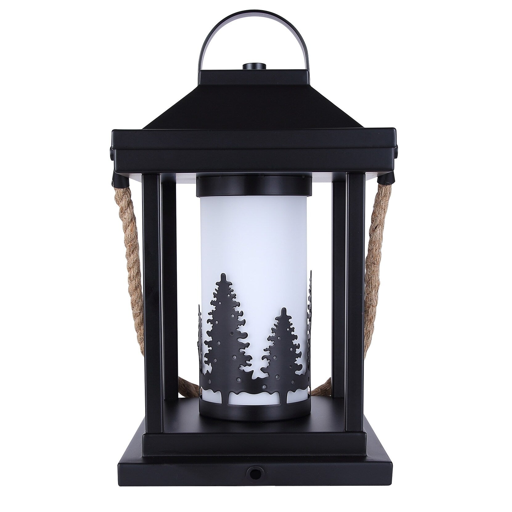 Collie 1 Light Table Lamp with Matte Black and Rope Finish and White Shade