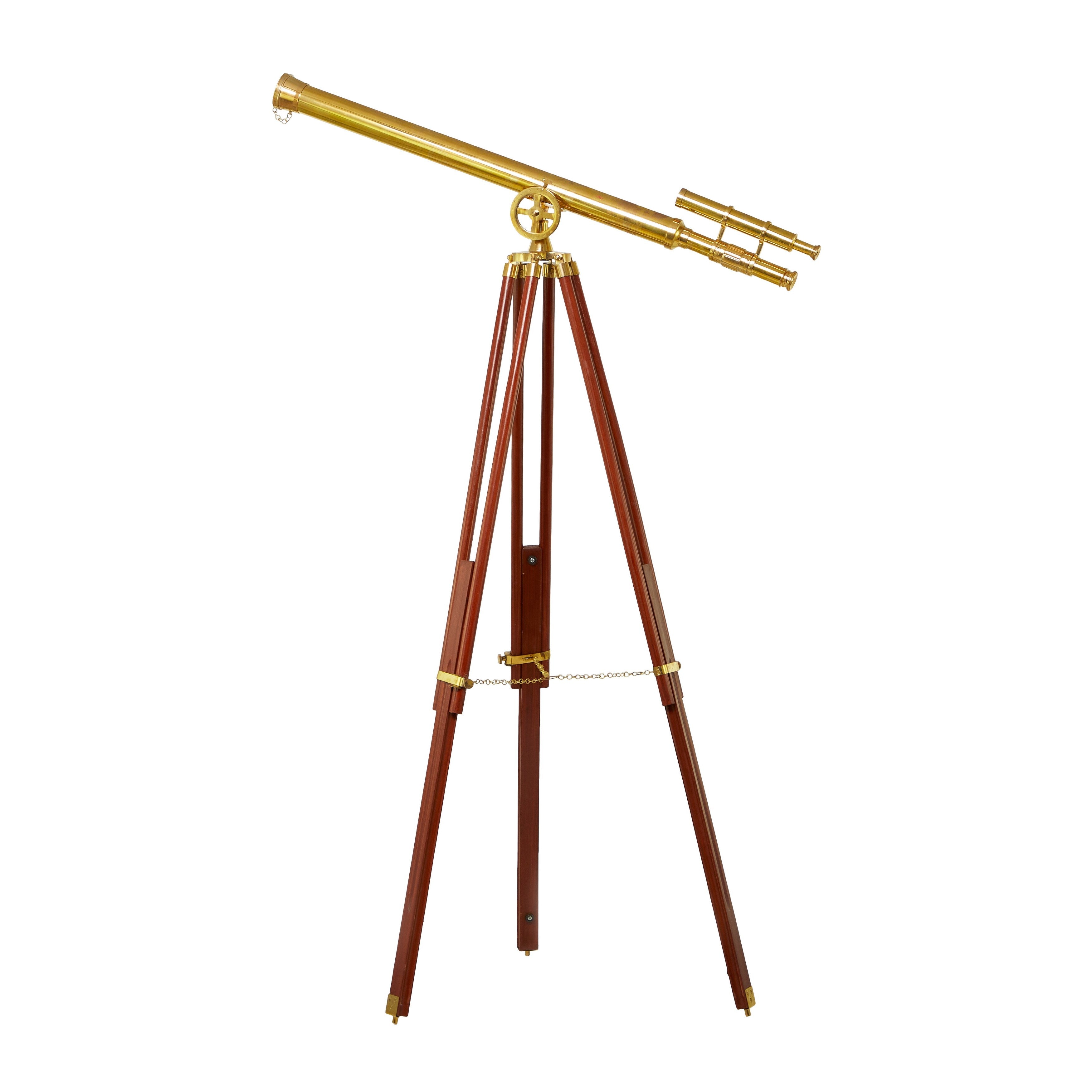 Polished Vintage Metal Telescope - Silver, Gold, Brass