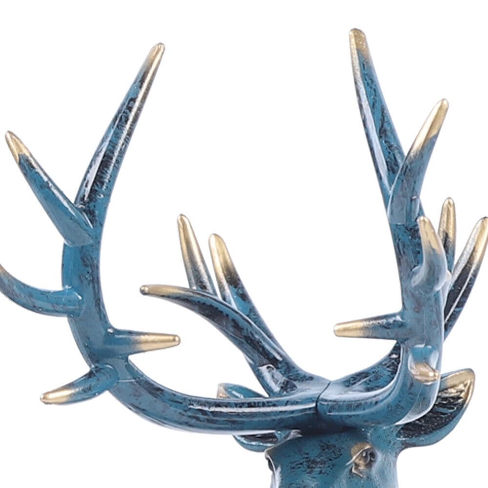 Blue Deer Figurine Home Decor Resin Sculpture Decorative Gifts