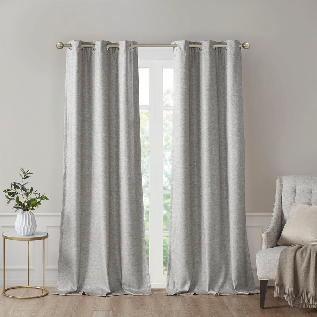 Printed Faux Silk Total Blackout Curtain Panel Pair