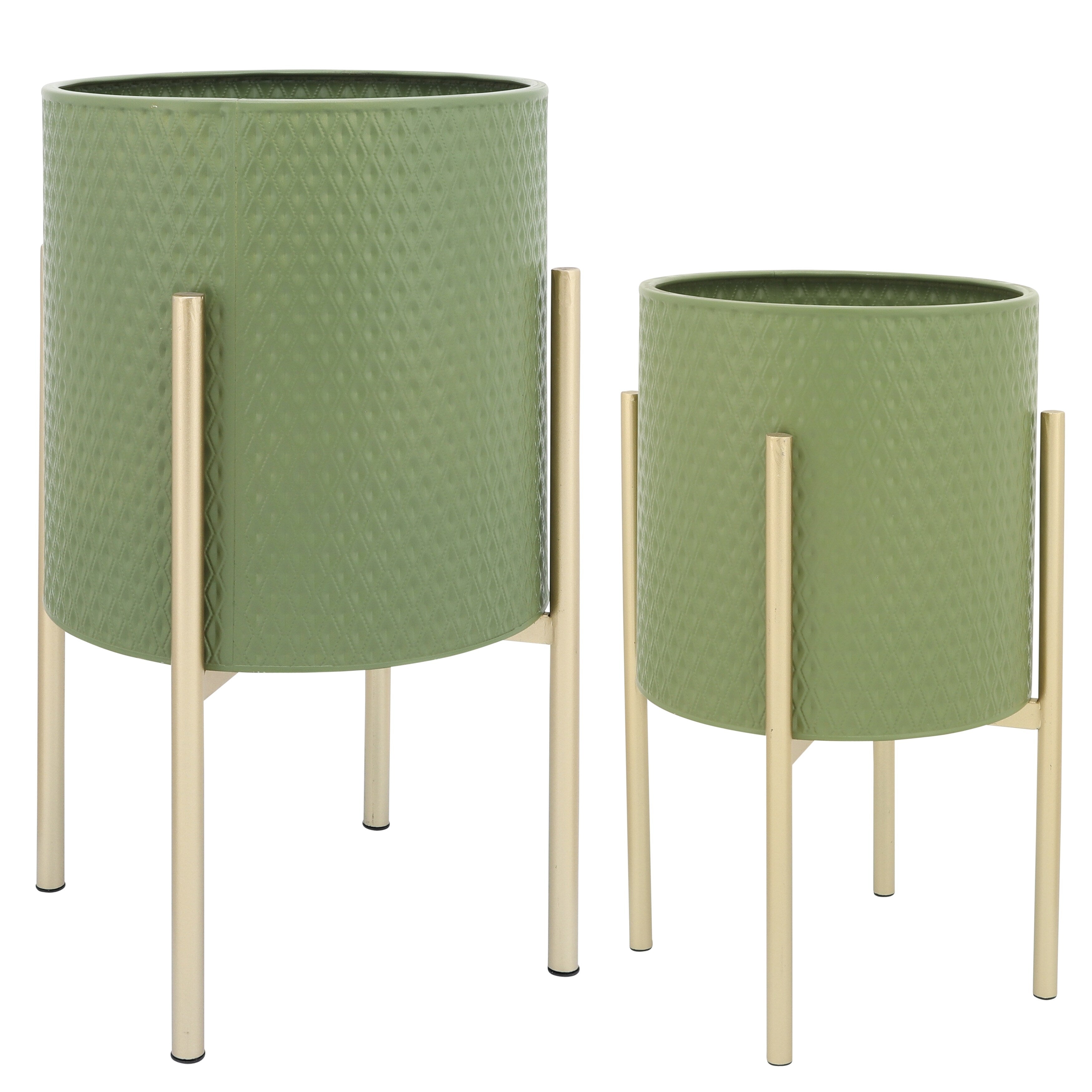 Sagebrook Home Chic Modern Planter Set of 2 - A Statement Piece for Indoor or Outdoor Greenery, Ideal for Contemporary Spaces