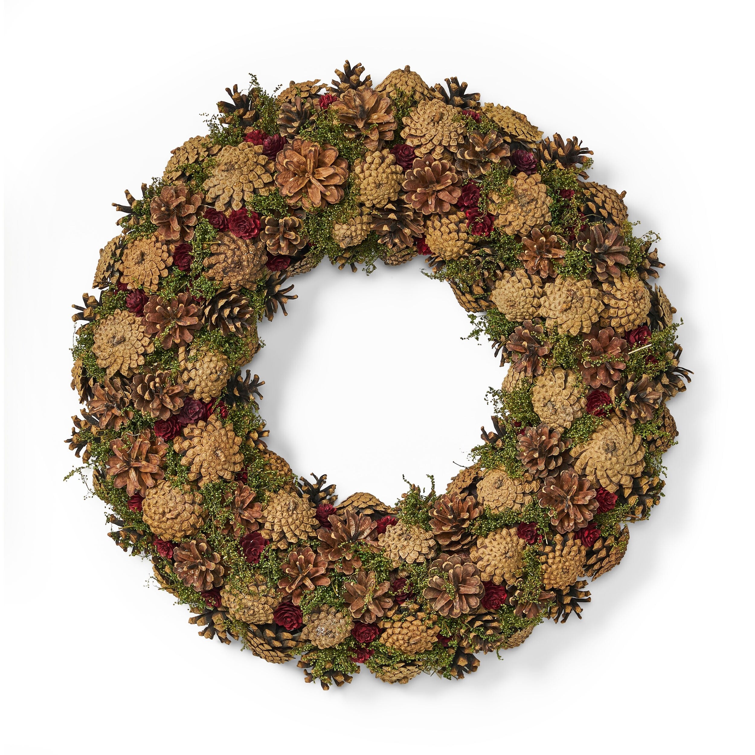 Antonio 18.5 Pine Cone Artificial Christmas Wreath, Natural by Christopher Knight Home