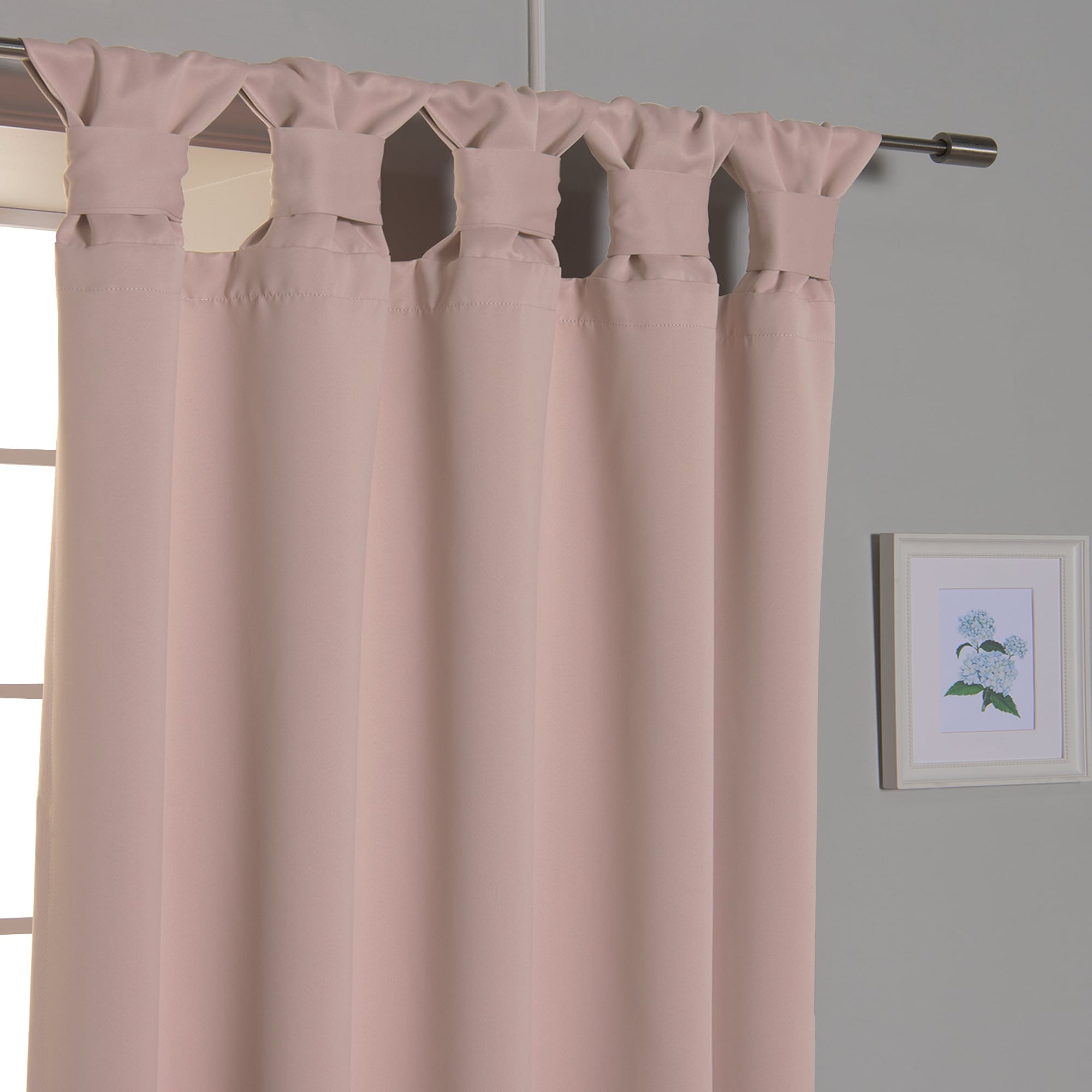 Aurora Home Thermal Insulated Blackout Knotted Tab Curtains