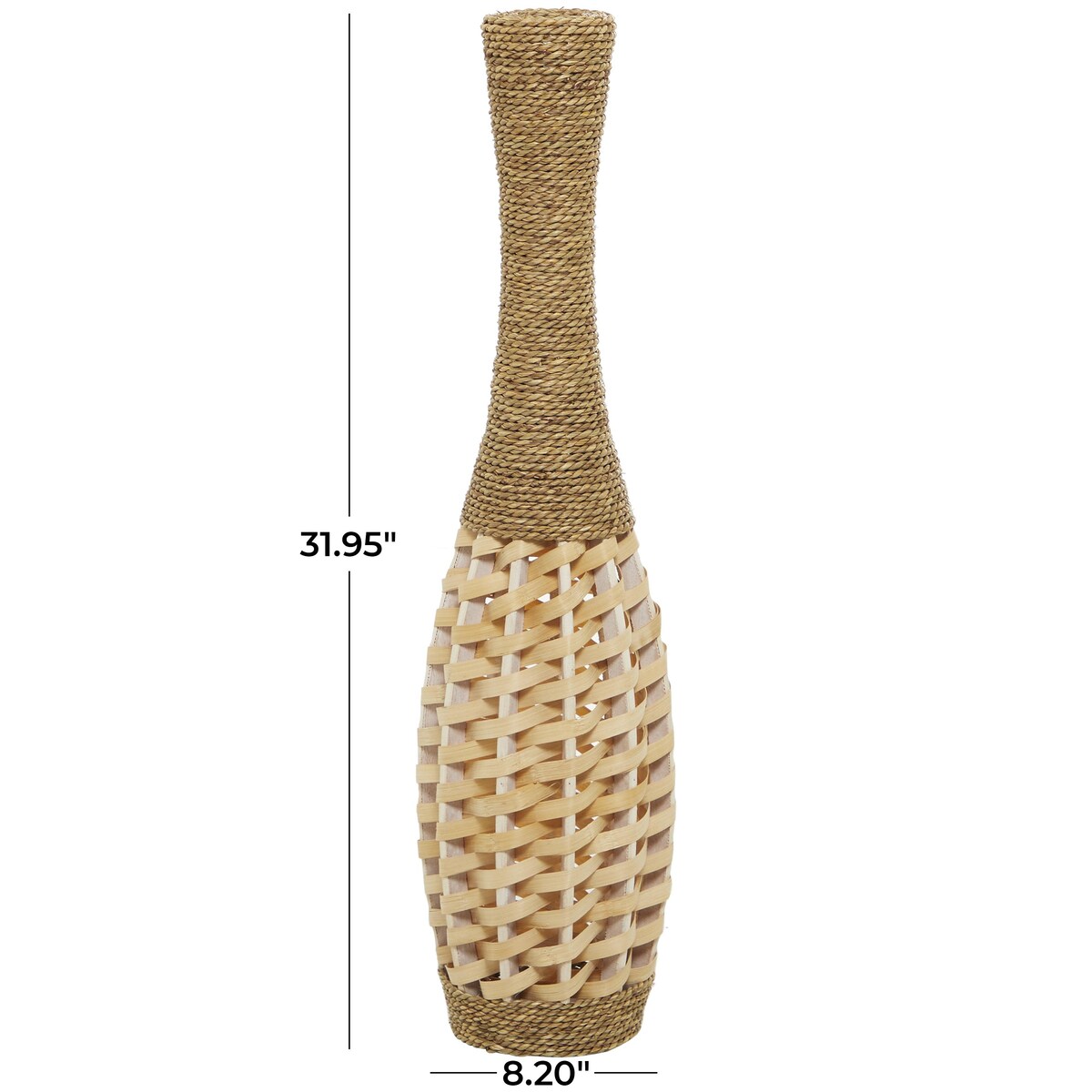 Seagrass Handmade Tall Woven Floor Decorative Vase - Brown - Roche River Decor