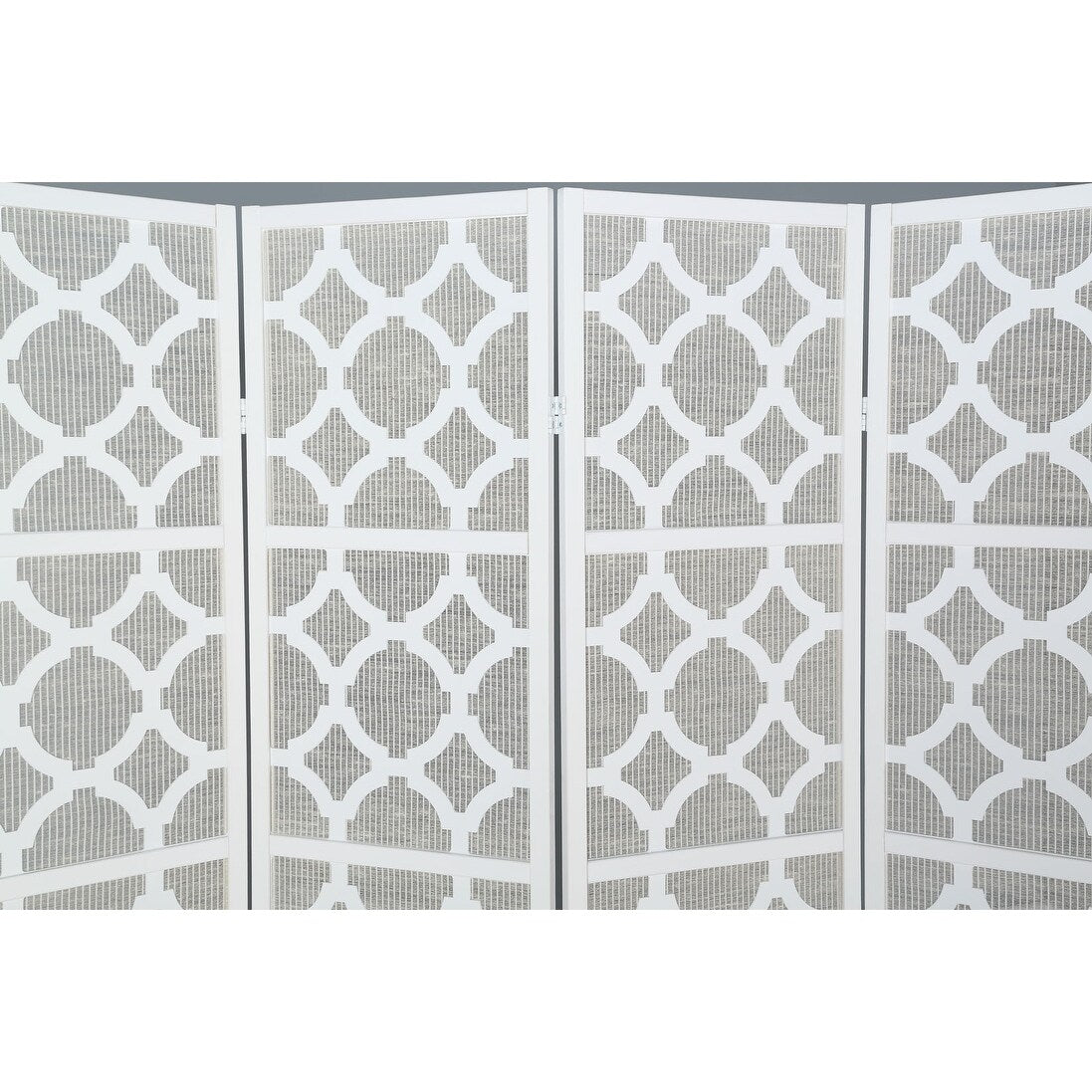 Roundhill Furniture Quatrefoil Infused Diamond Design 4-panel Room Divider