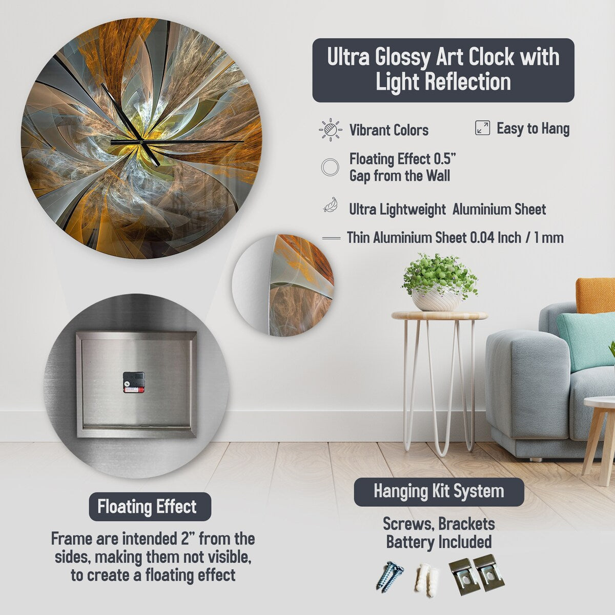 Designart Camouflage Green And Brown Wave Green Camouflage Clocks Modern Oversized Wall Clocks For Entryway