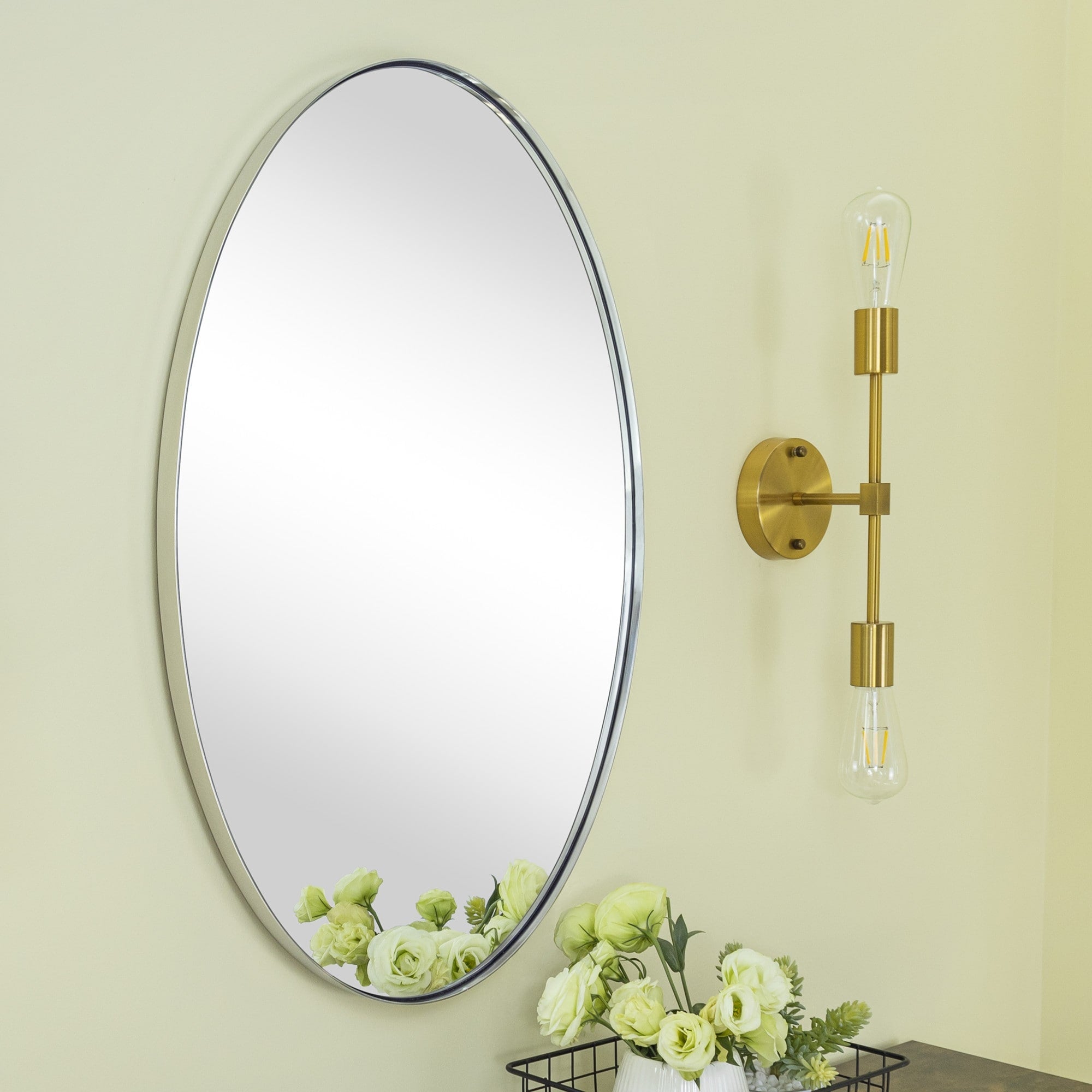 TEHOME Javell Oval Metal Wall Mirror