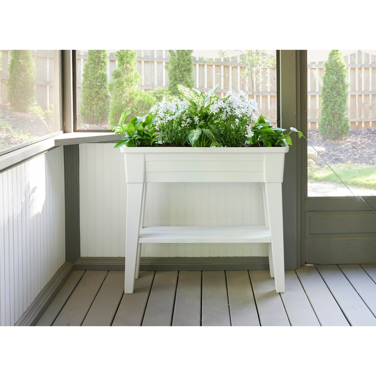 Southern Patio Raised Planter with Storage Shelf, 40-Quart Capacity