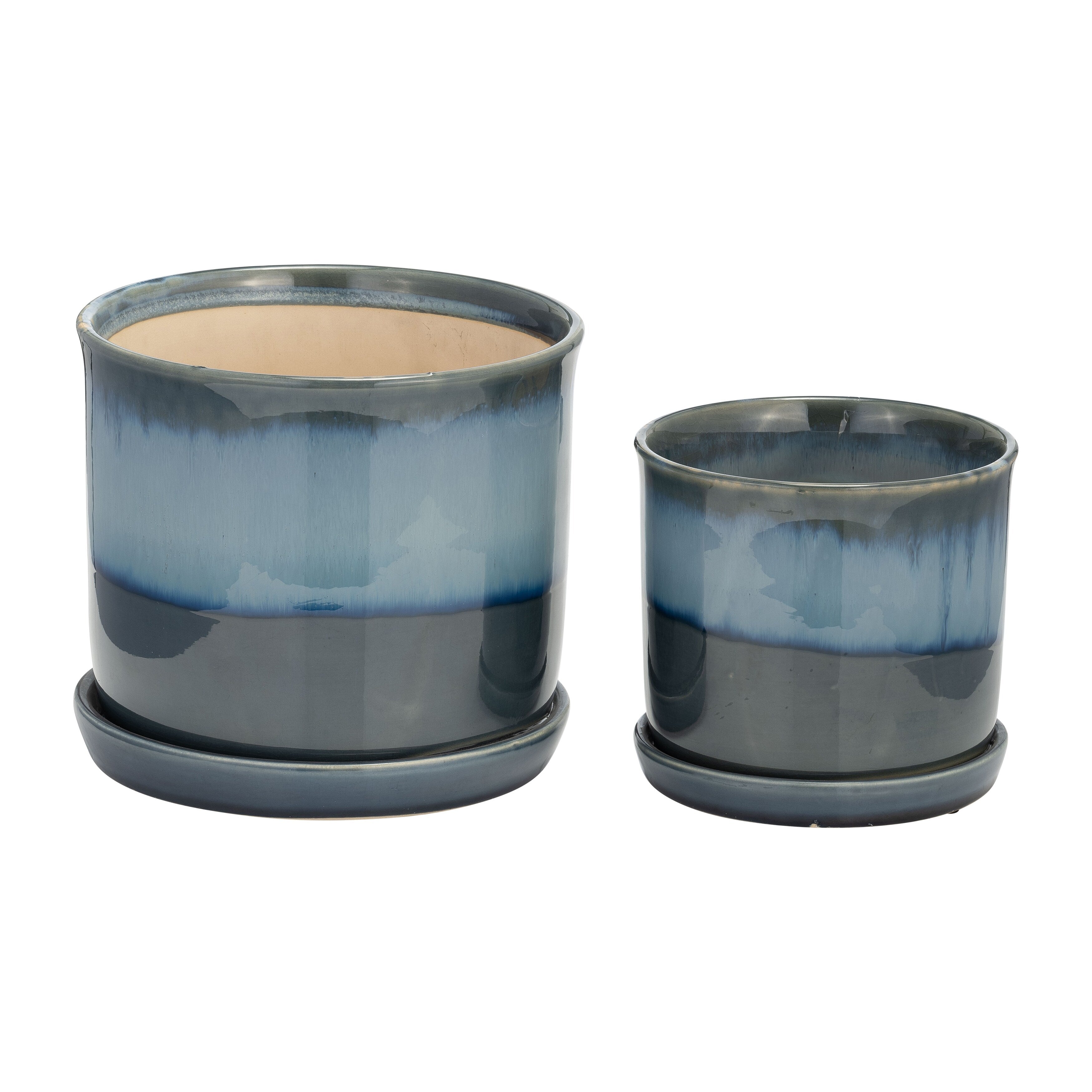 Sagebrook Home Modern Indoor or Outdoor Ceramic Planter Set of 2