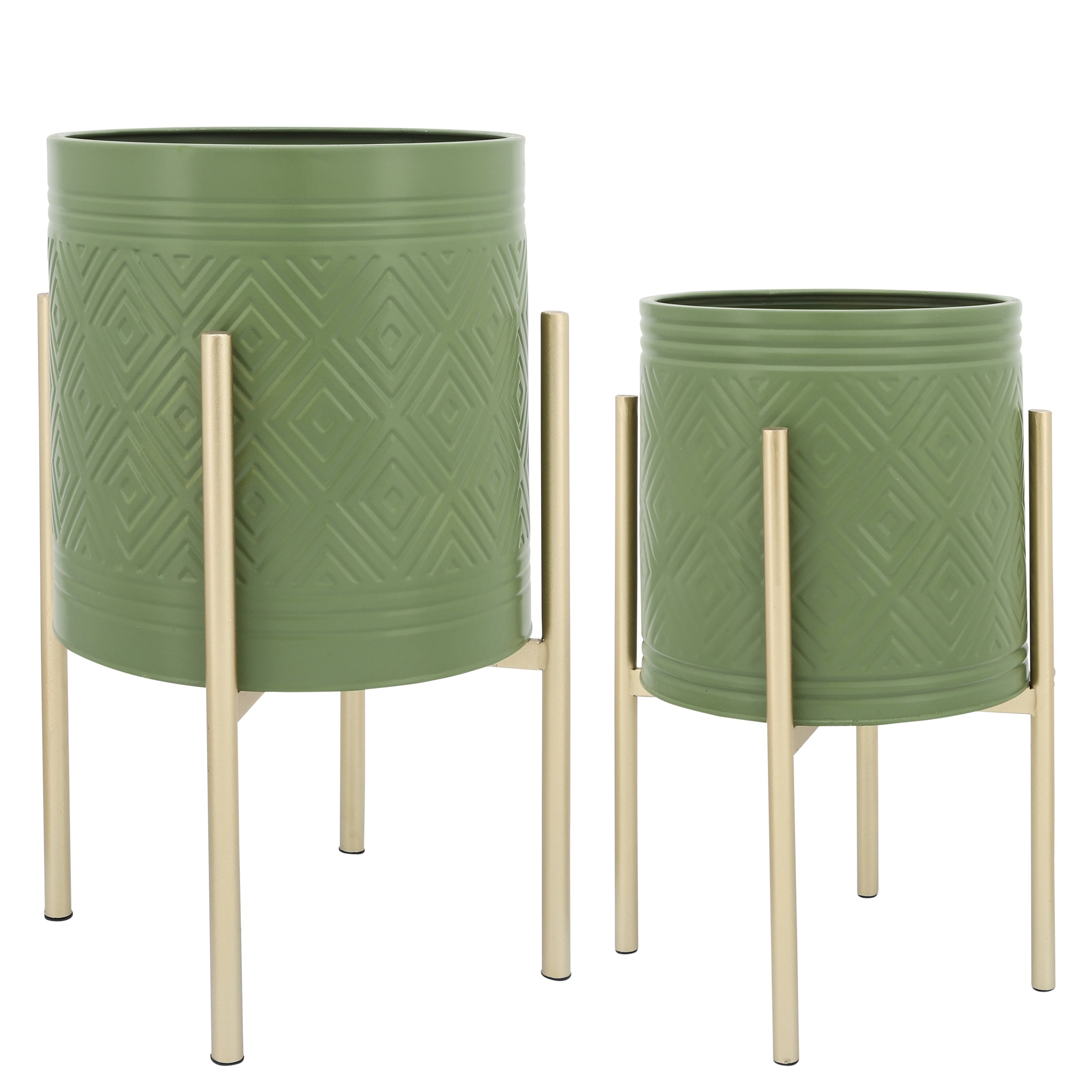 Sagebrook Home Chic Modern Planter Set of 2 - A Statement Piece for Indoor or Outdoor Greenery, Ideal for Contemporary Spaces