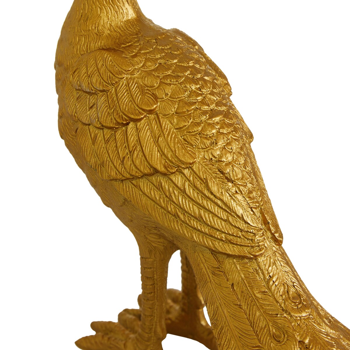 Polystone Peacock Decorative Sculpture - Set of 2 Gold - Roche River Decor