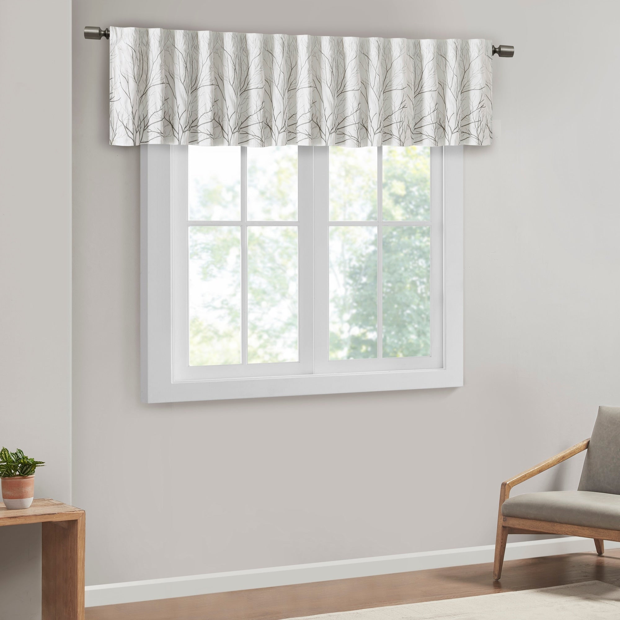 Madison Park Eliza Faux Silk Embroidered Window Valance - 50 x 18