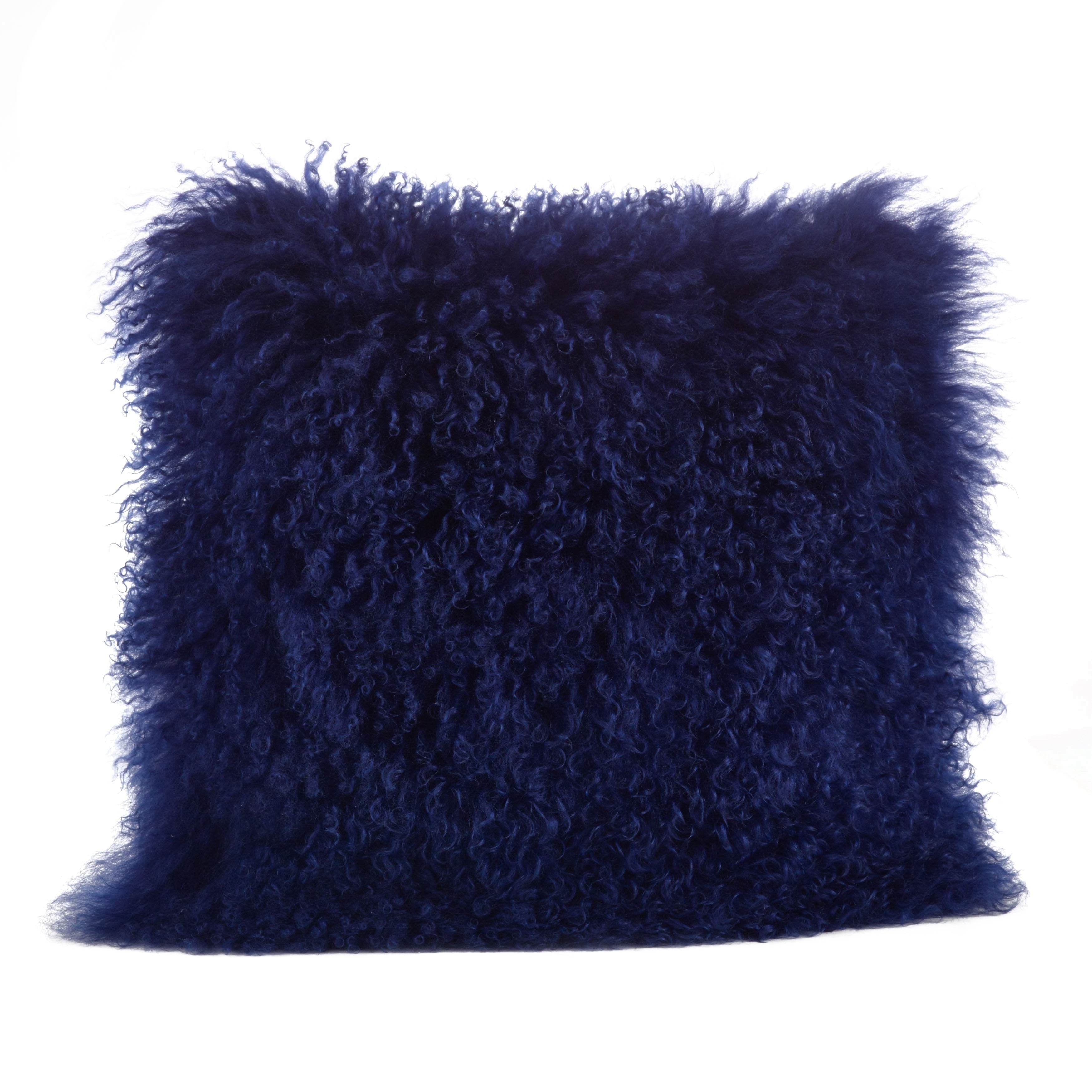 Wool Mongolian Lamb Fur Decorative Throw Pillow