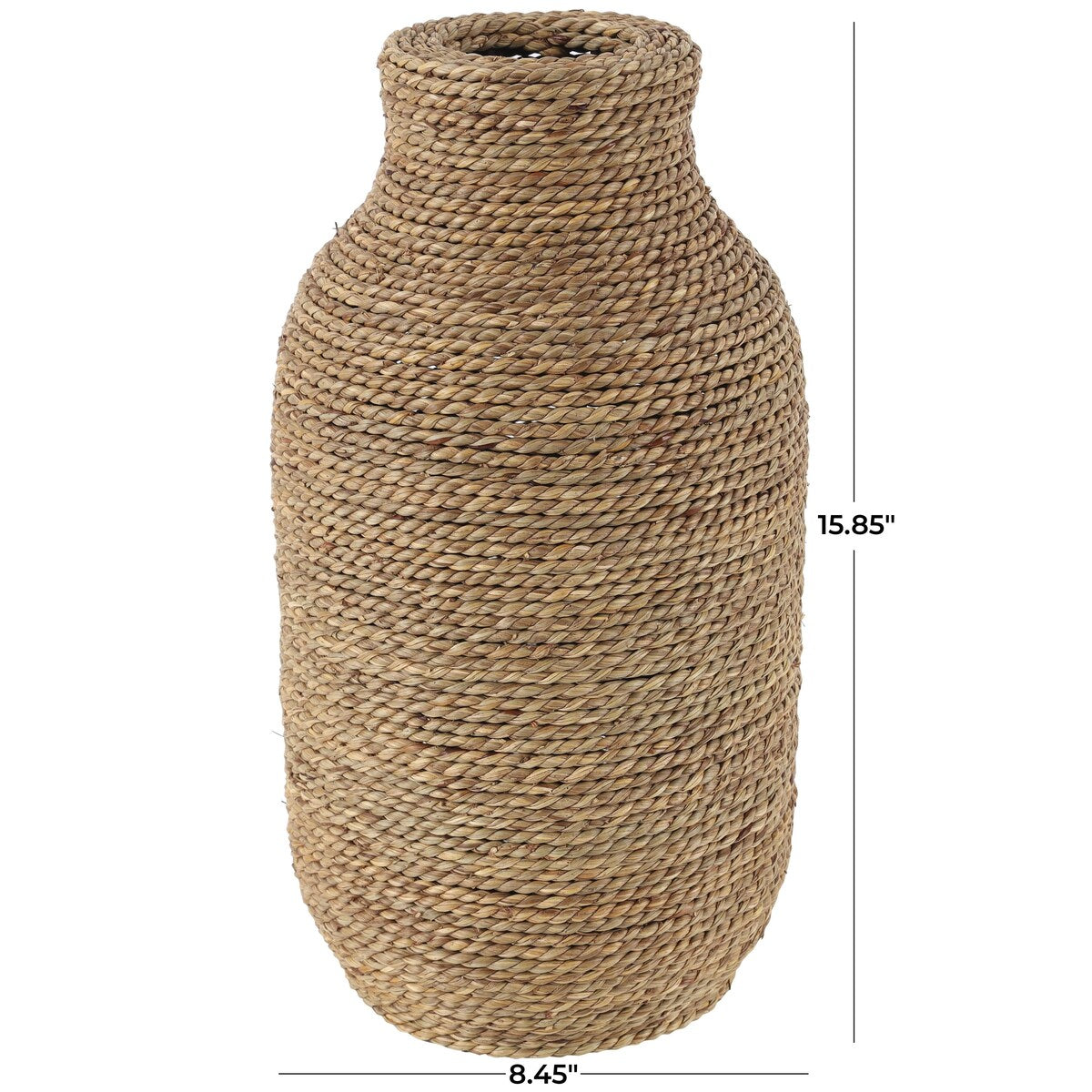 Seagrass Handmade Wrapped Decorative Vase - Brown - Roche River Decor