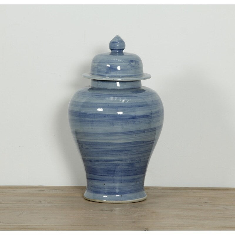 Blue Porcelain Vintage Temple Jar