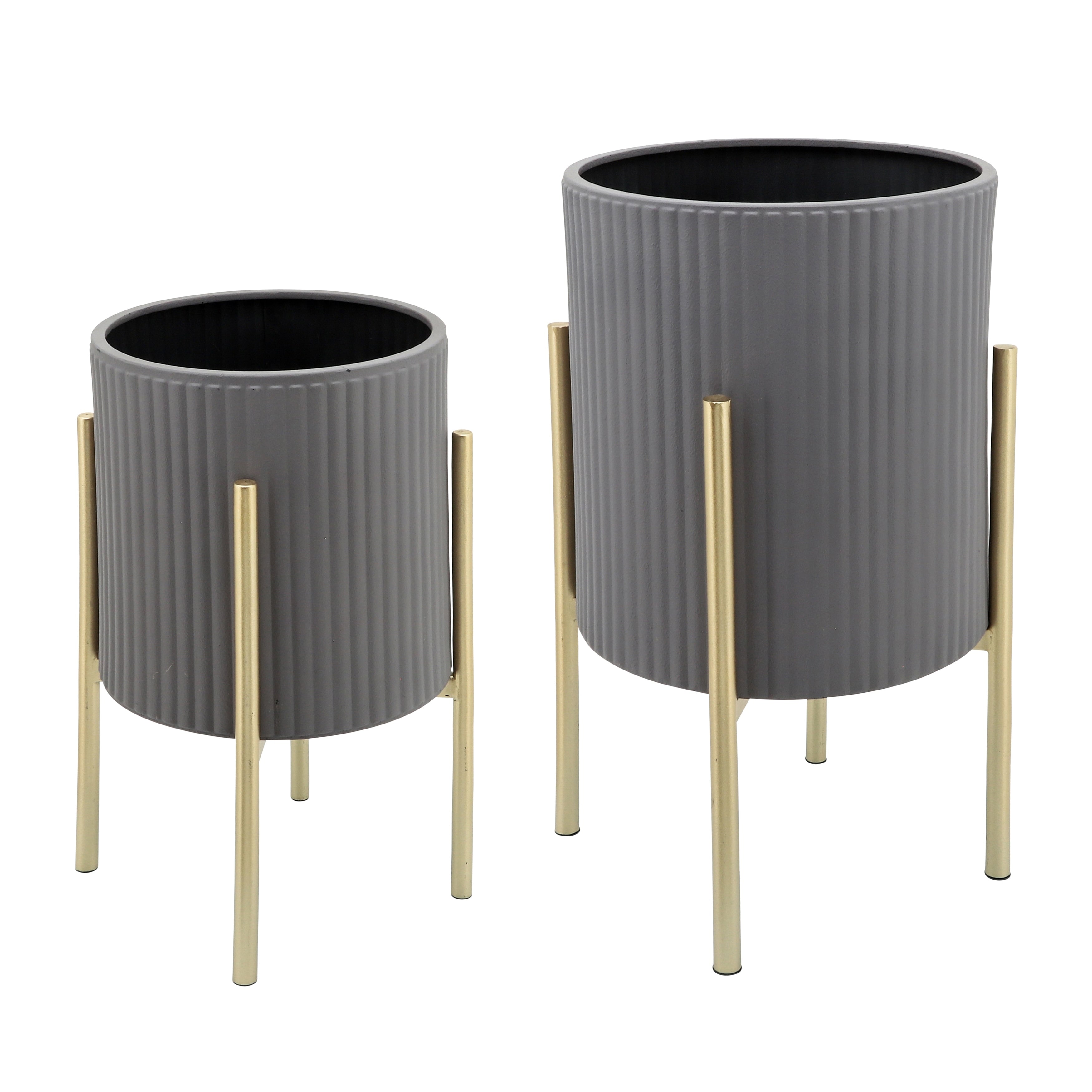 Sagebrook Home Chic Modern Planter Set of 2 - A Statement Piece for Indoor or Outdoor Greenery, Ideal for Contemporary Spaces