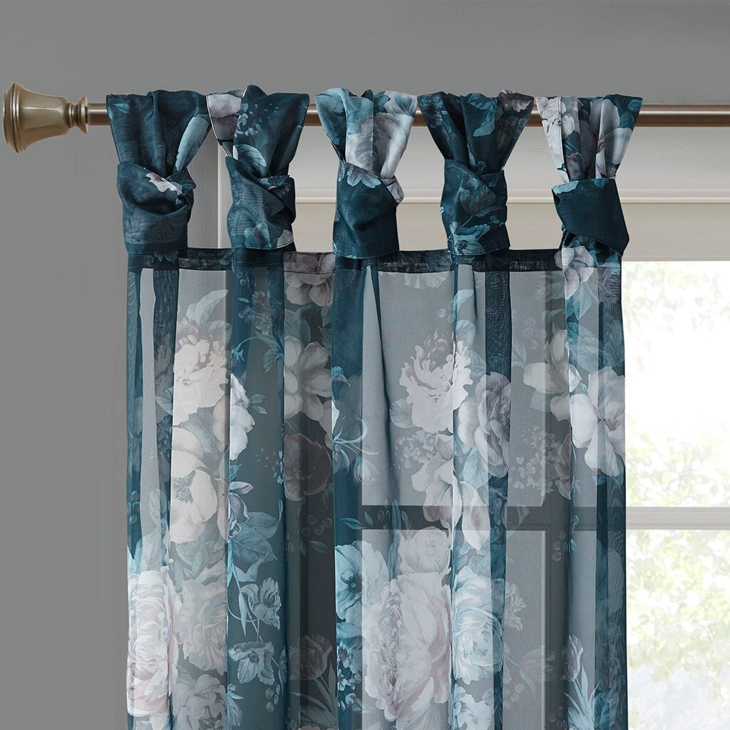 Rod Pocket and Back Tab Voile Sheer Curtain