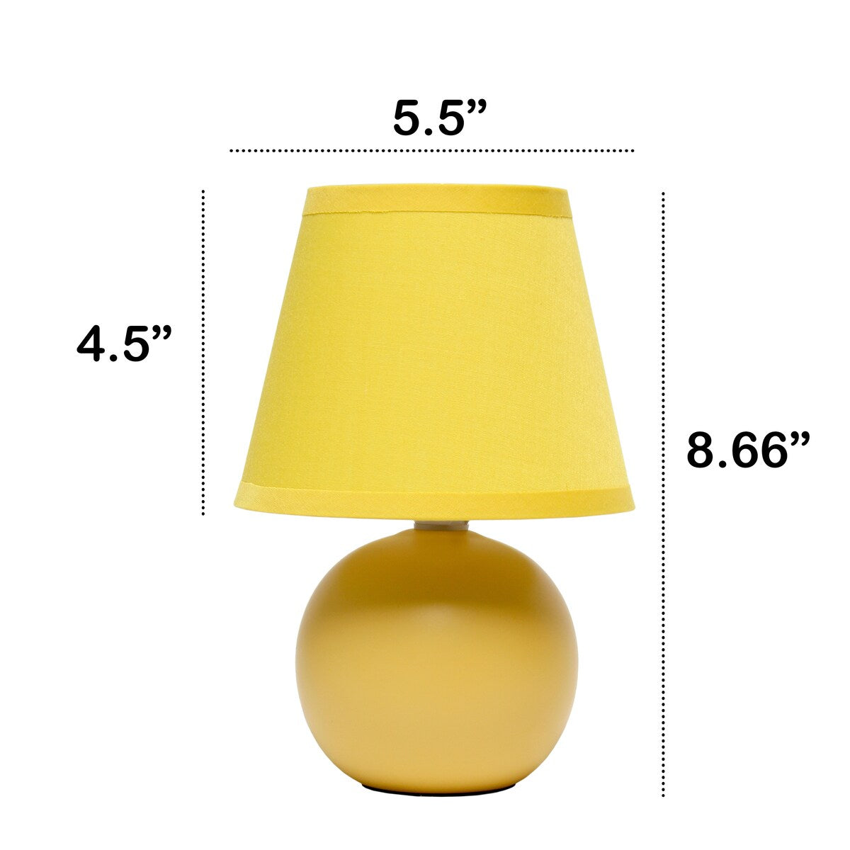 8.66 Petite Orb Base Lamp w Matching Fabric Shade