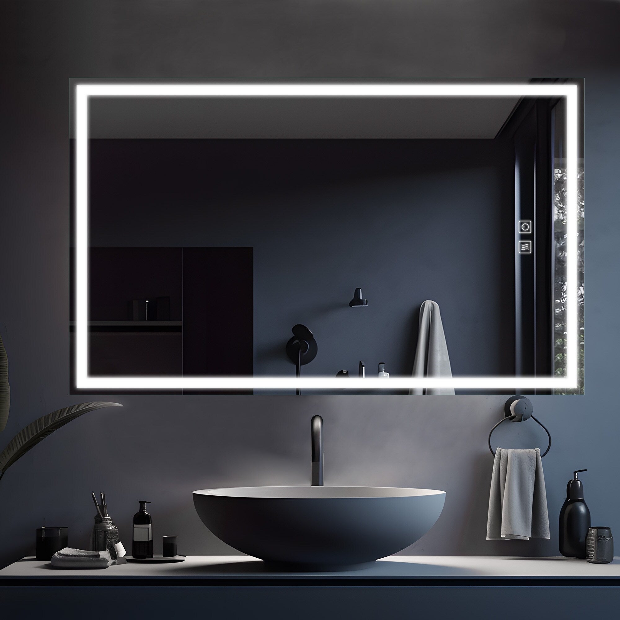 LED Mirror Bathroom Wall Mirror Vanity Mirror Waterproof Design