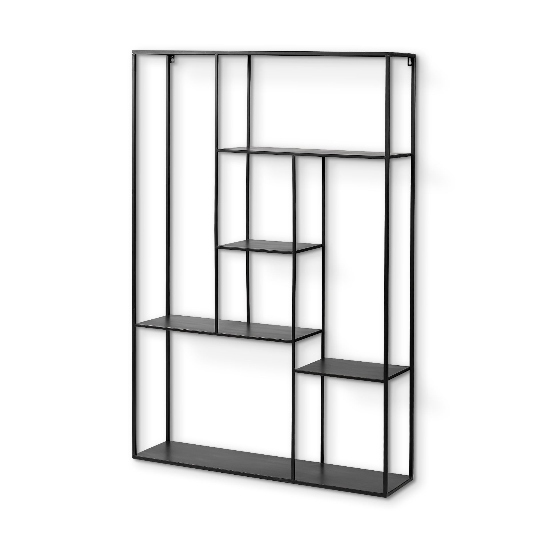 Meridius Black Metal Multi-Tier Wall Mounted Shelving Unit