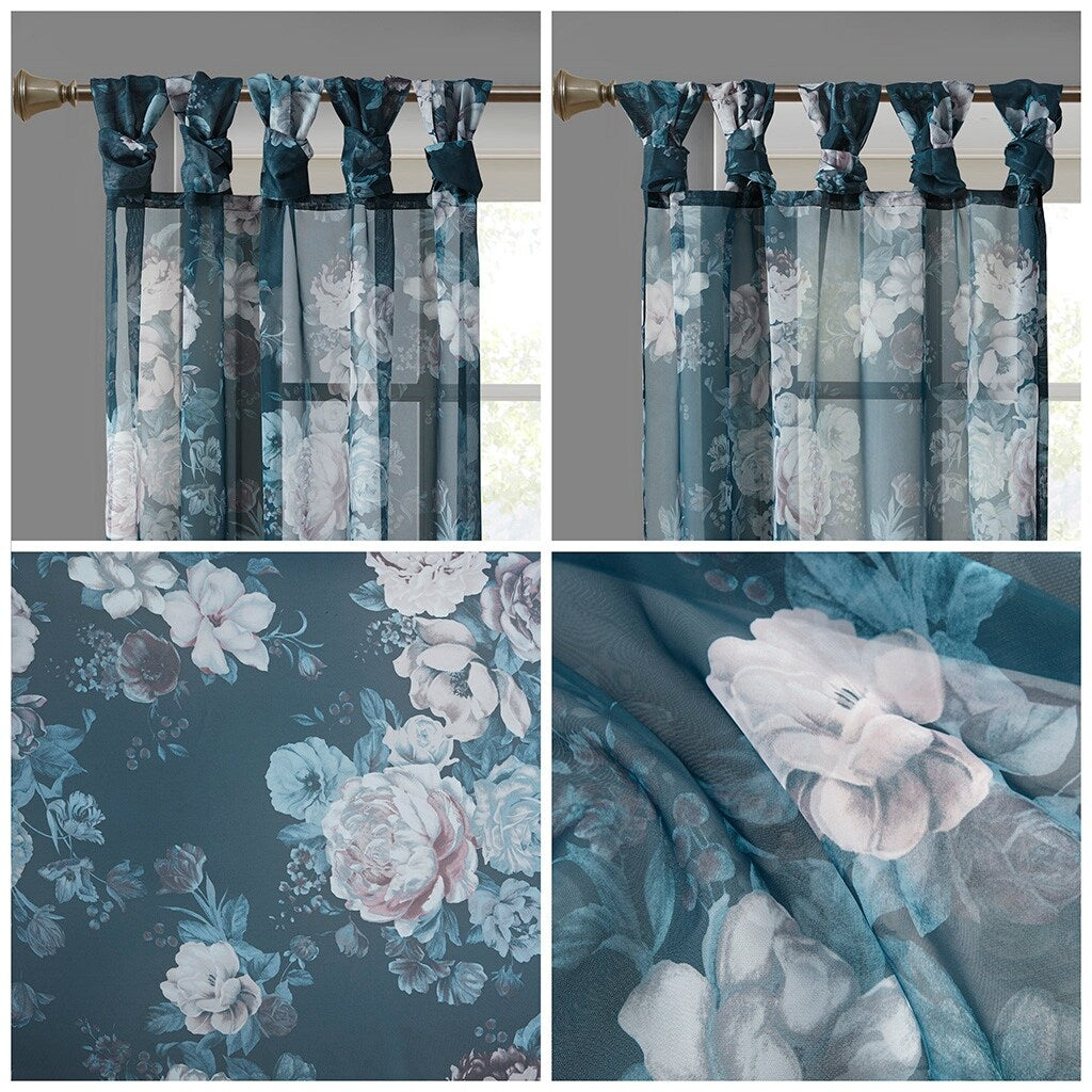 Rod Pocket and Back Tab Voile Sheer Curtain