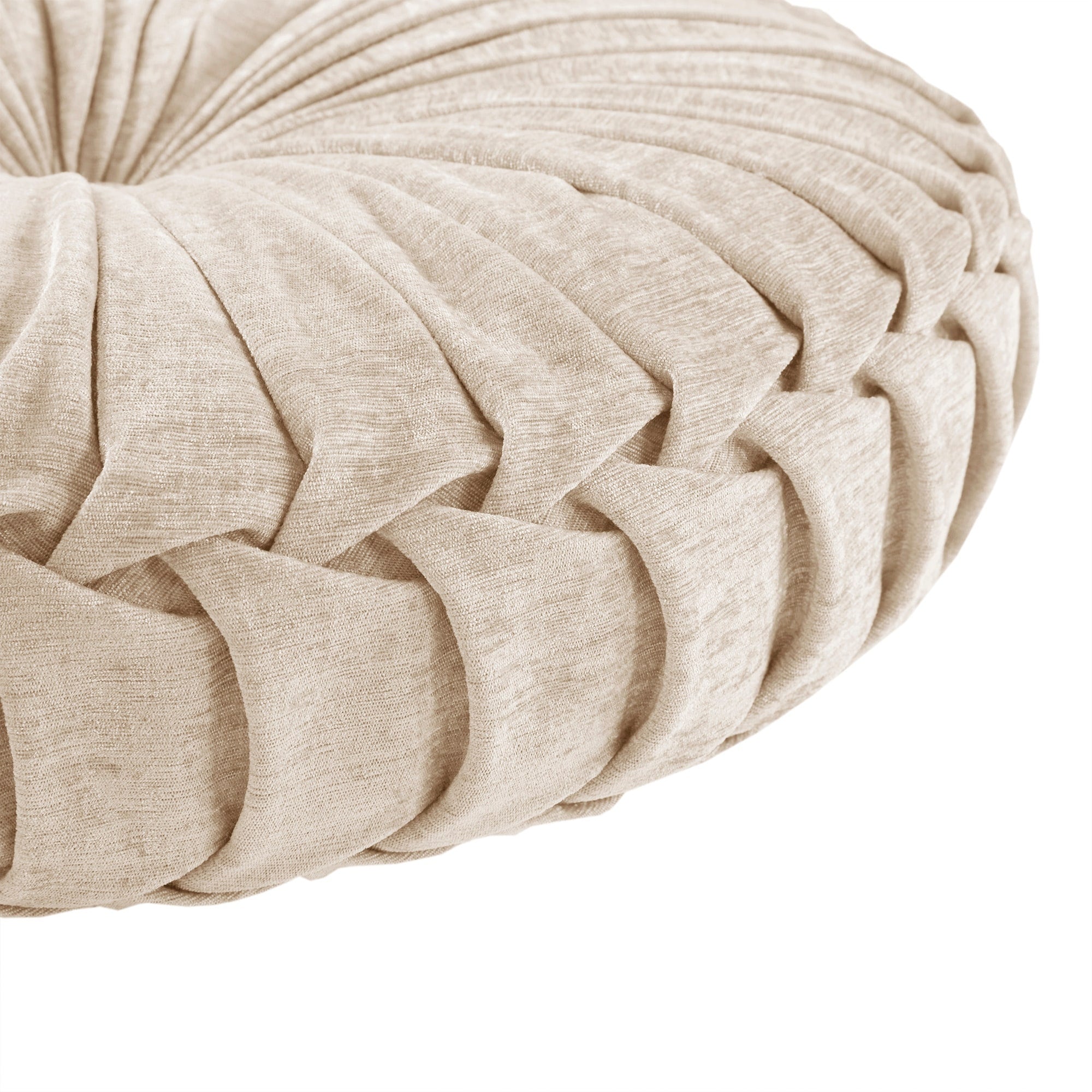 Lara Poly Chenille Round Floor Pillow Cushion by Intelligent Design